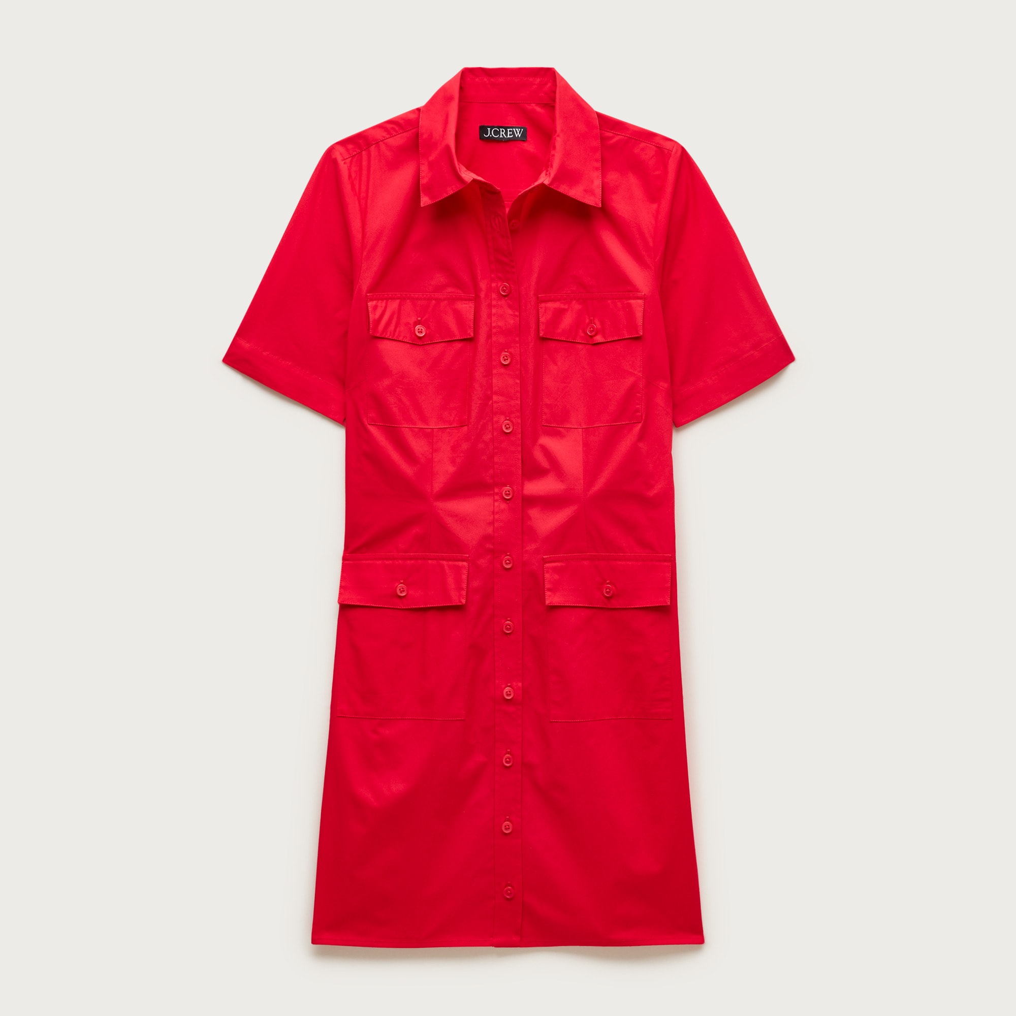 j crew short sleeve shirt dress J.Crew Women's Cerise Lightweight Chambray Shirt Dress Midi Length Blue