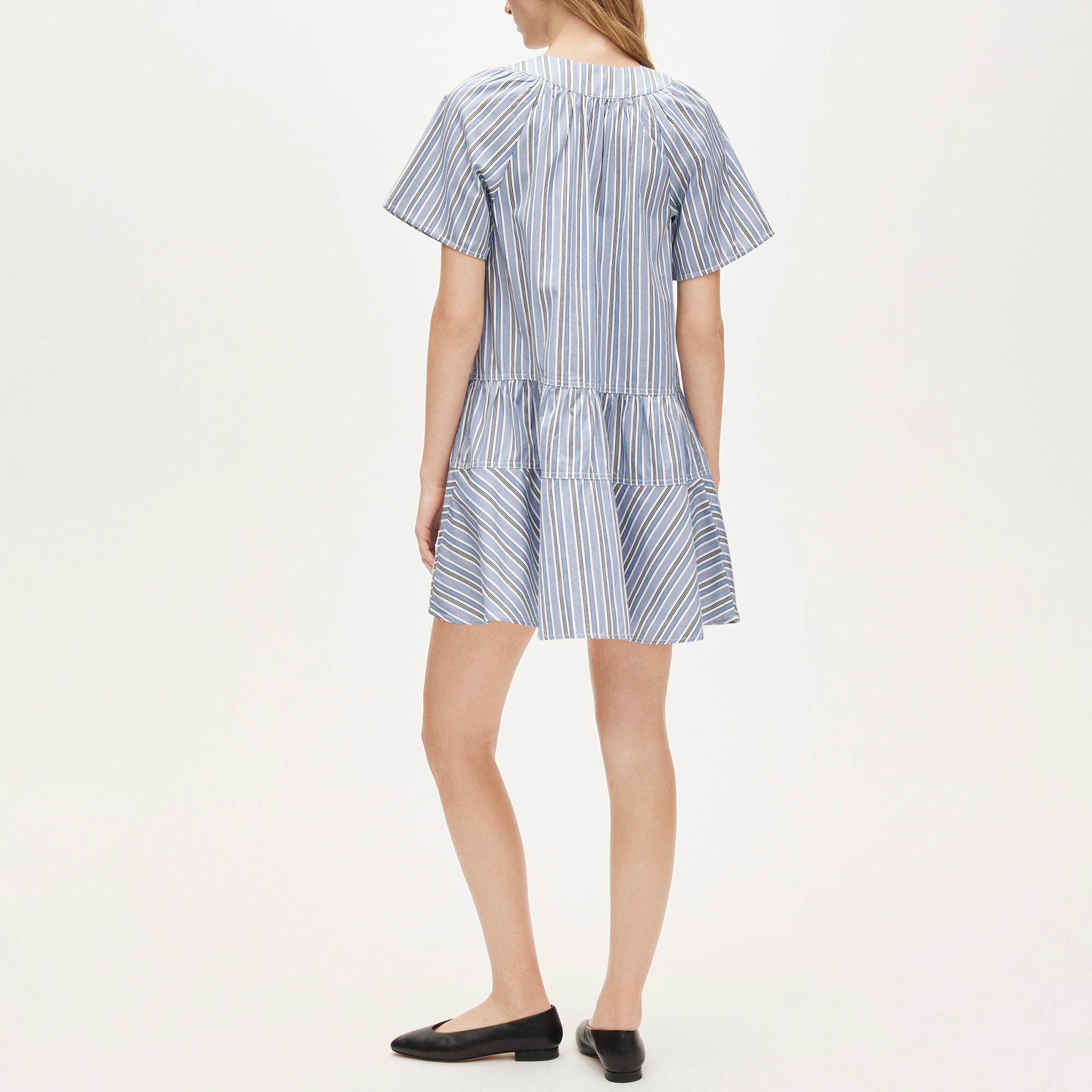 white christmas dresses Reese 3/4 Sleeve Cotton Dress Santa Monica Stripe / L main image 1