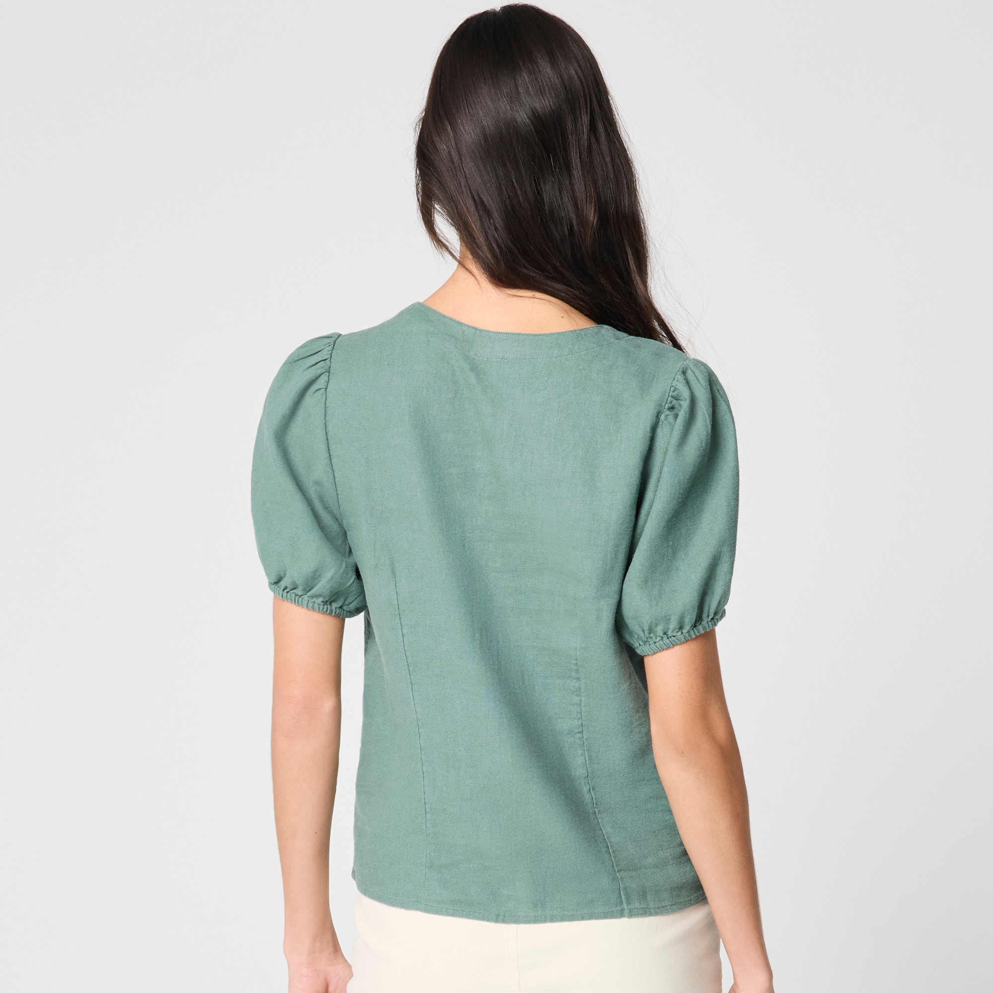 Linen-blend button-up top - image 3
