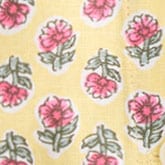 Block-print linen-blend button-up top PALE BANANA MULTI