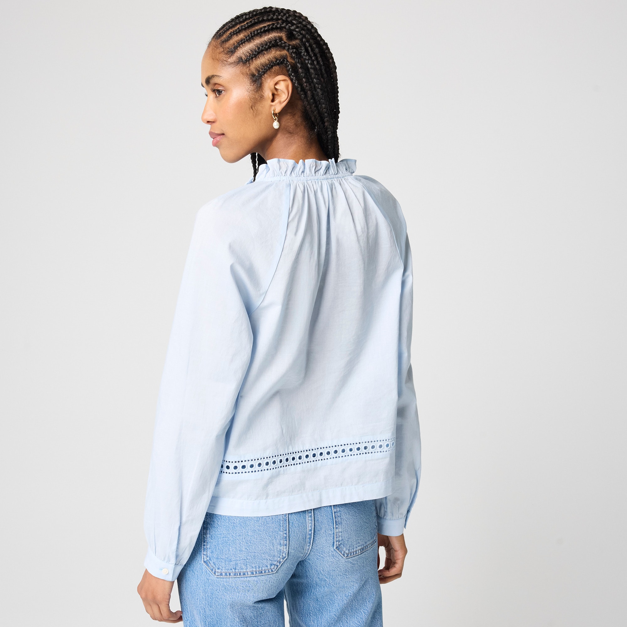 Long-sleeve tie-neck top - image 3