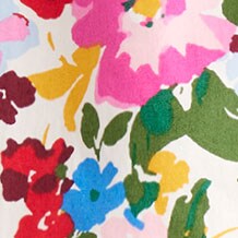 Short-sleeve floral ruffle top IVORY MULTI