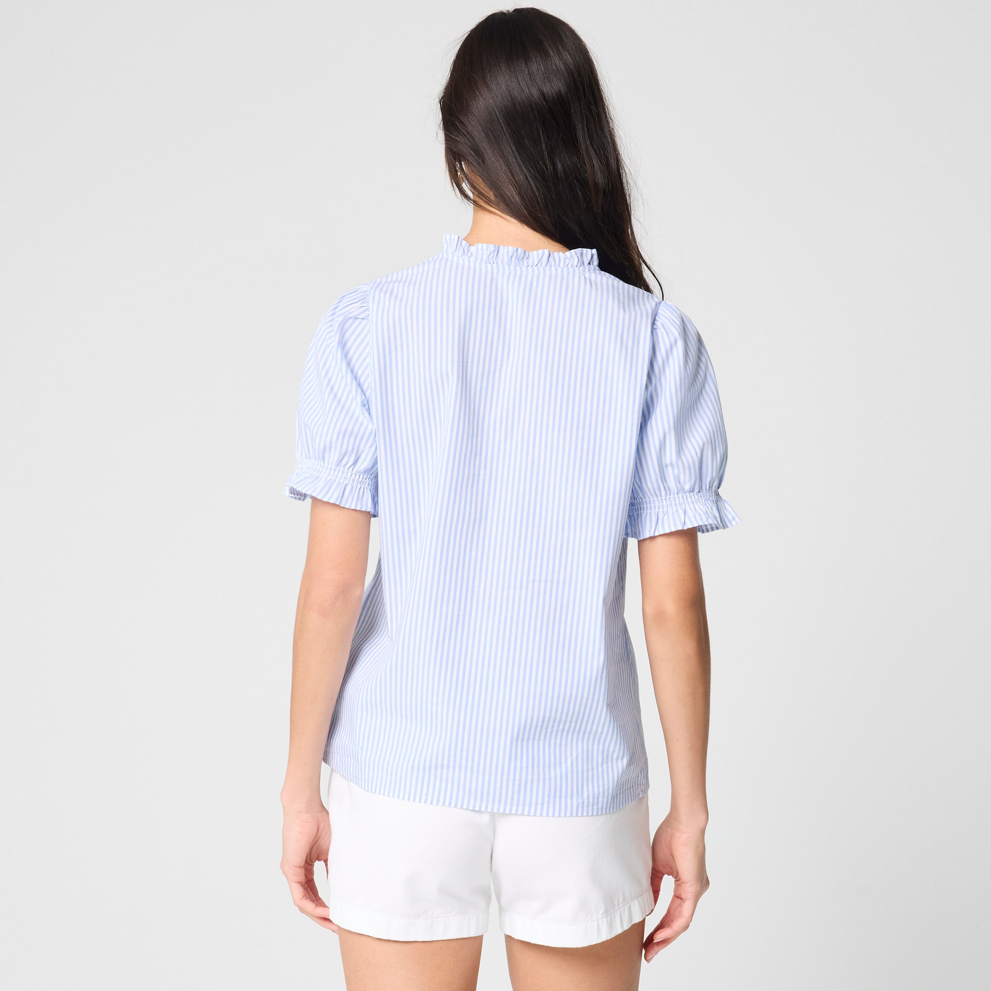 Short-sleeve striped ruffle top - image 3