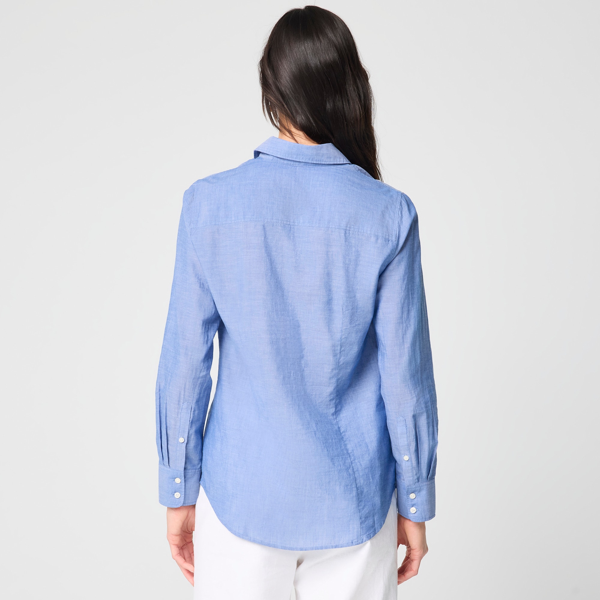 Embroidered chambray button-up shirt - image 3