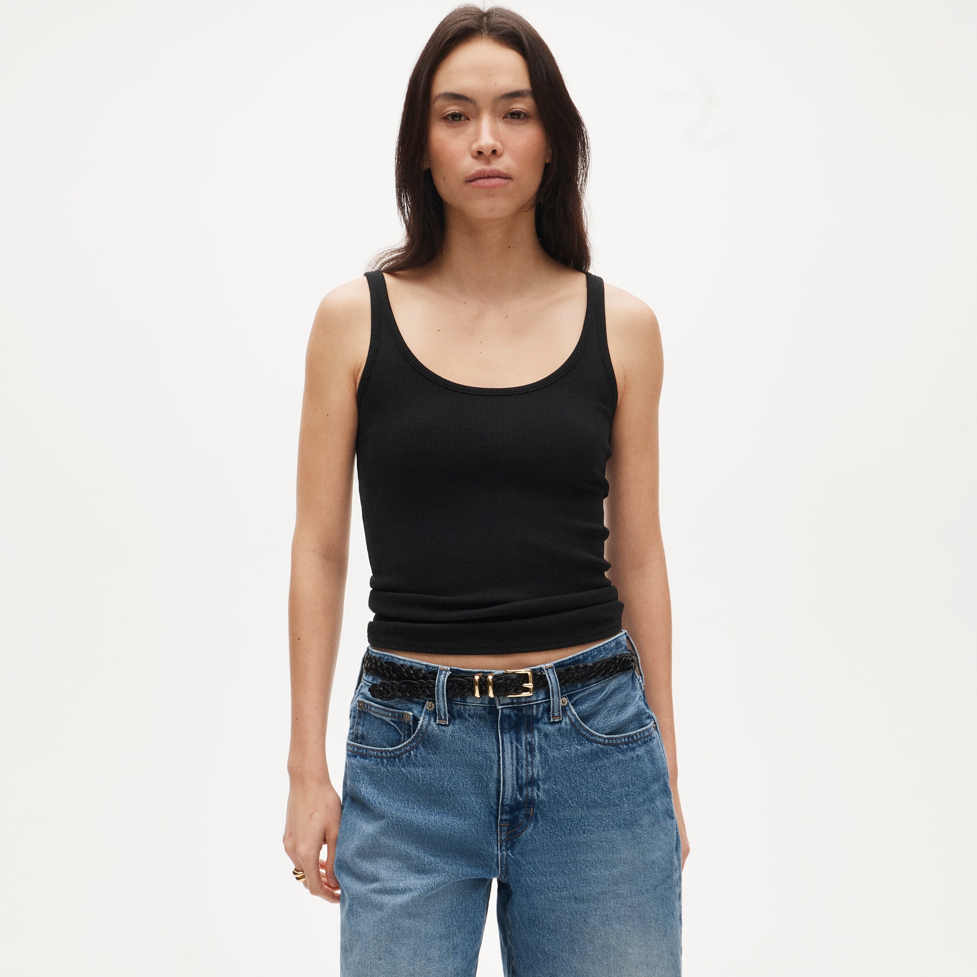 Perfect rib scoopneck tank top