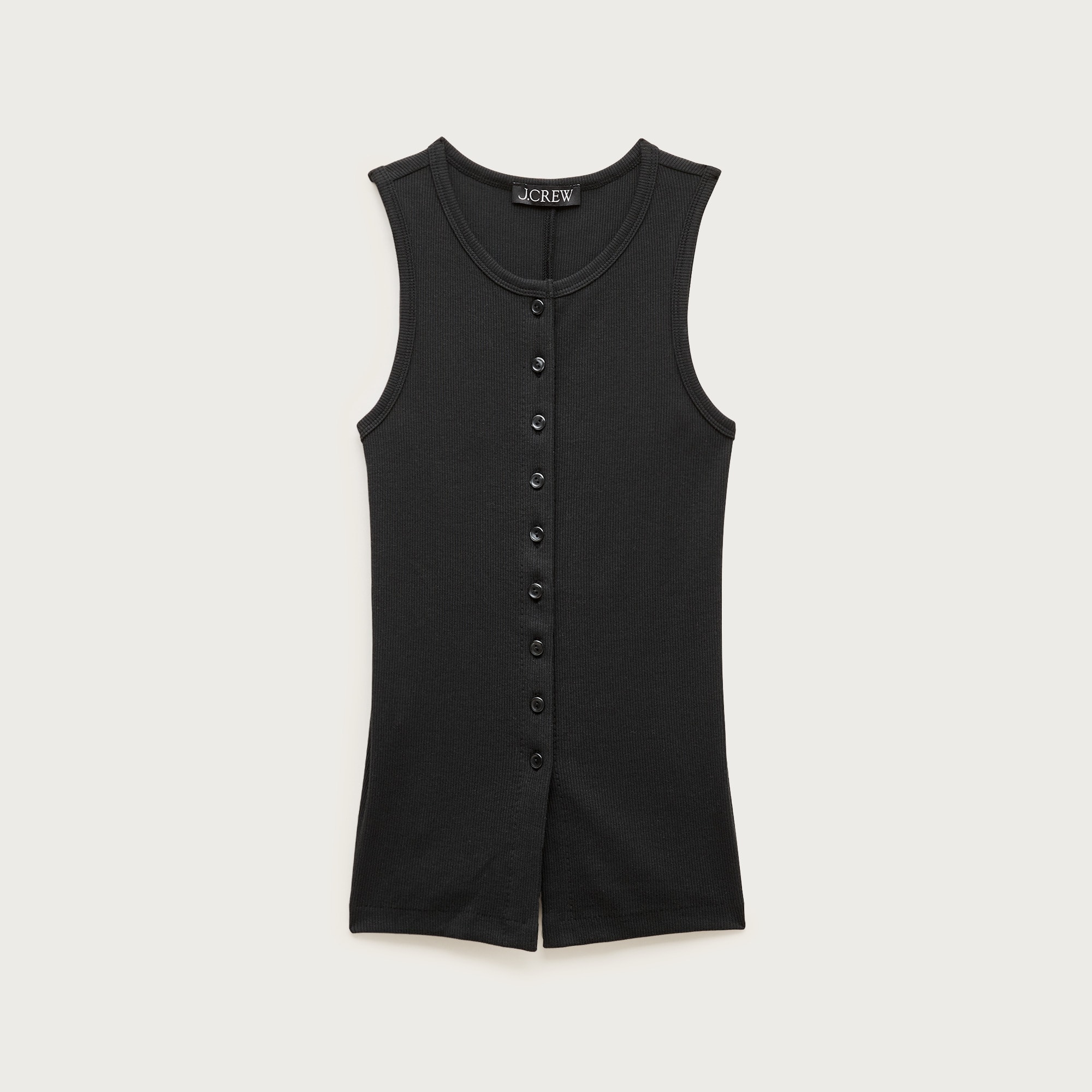 Perfect rib button-up shell top