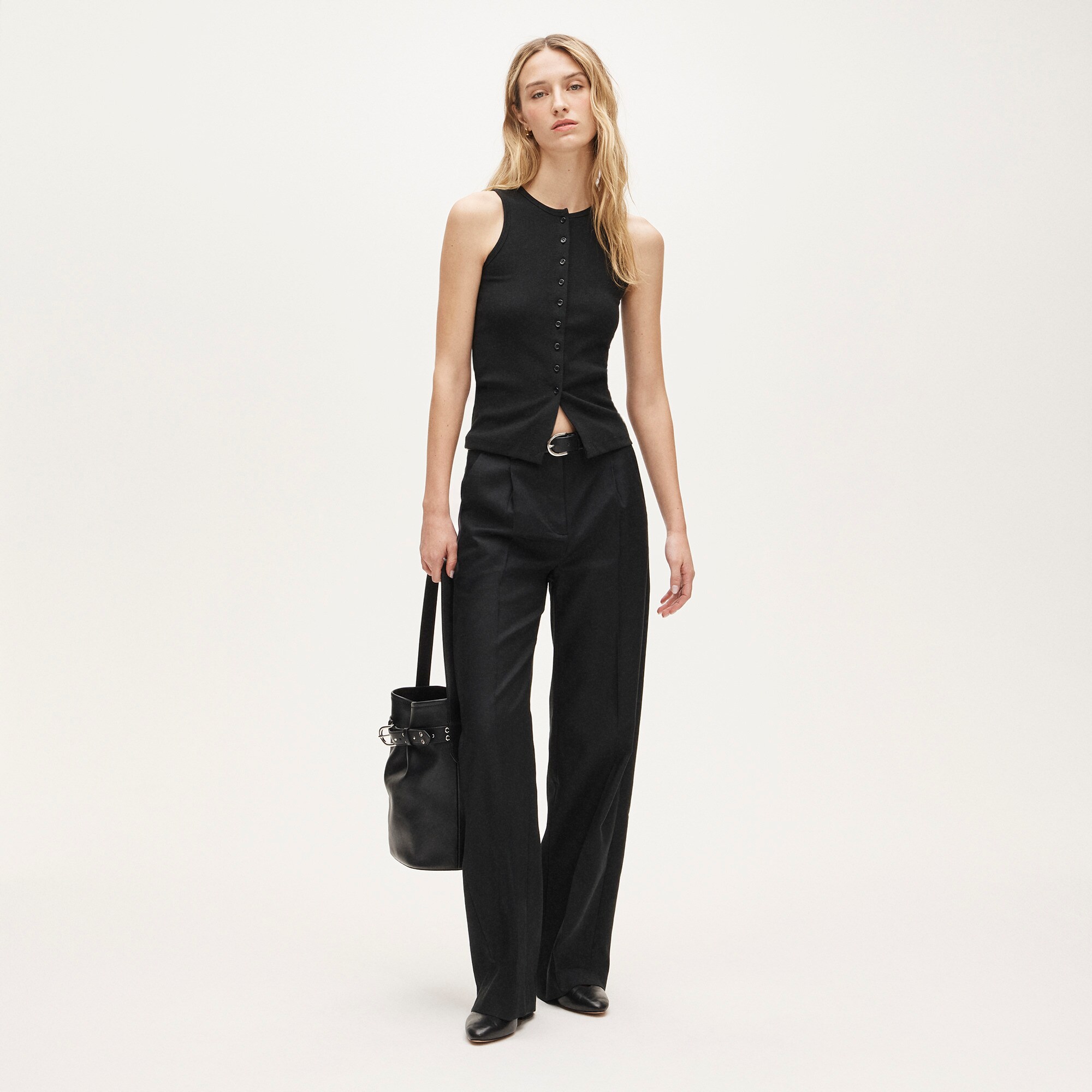 Perfect rib button-up shell top - image 5