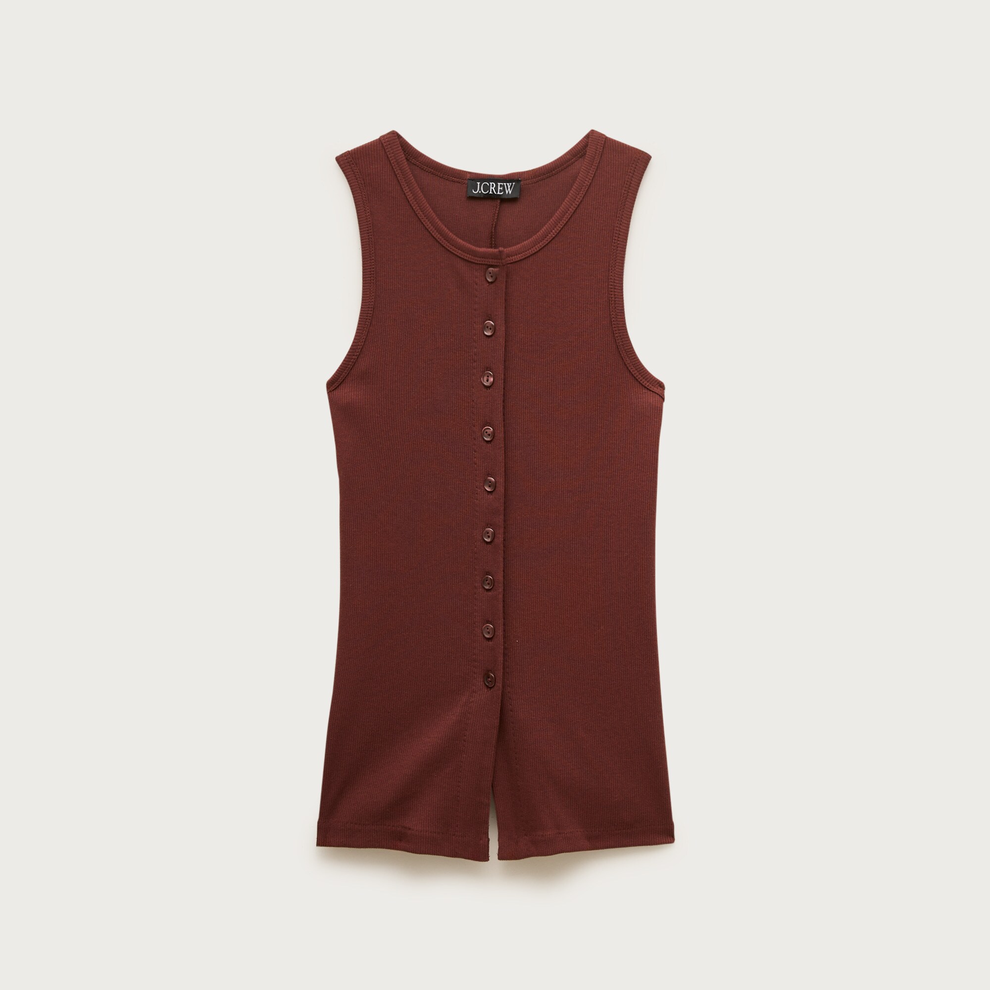  Perfect rib button-up shell top
