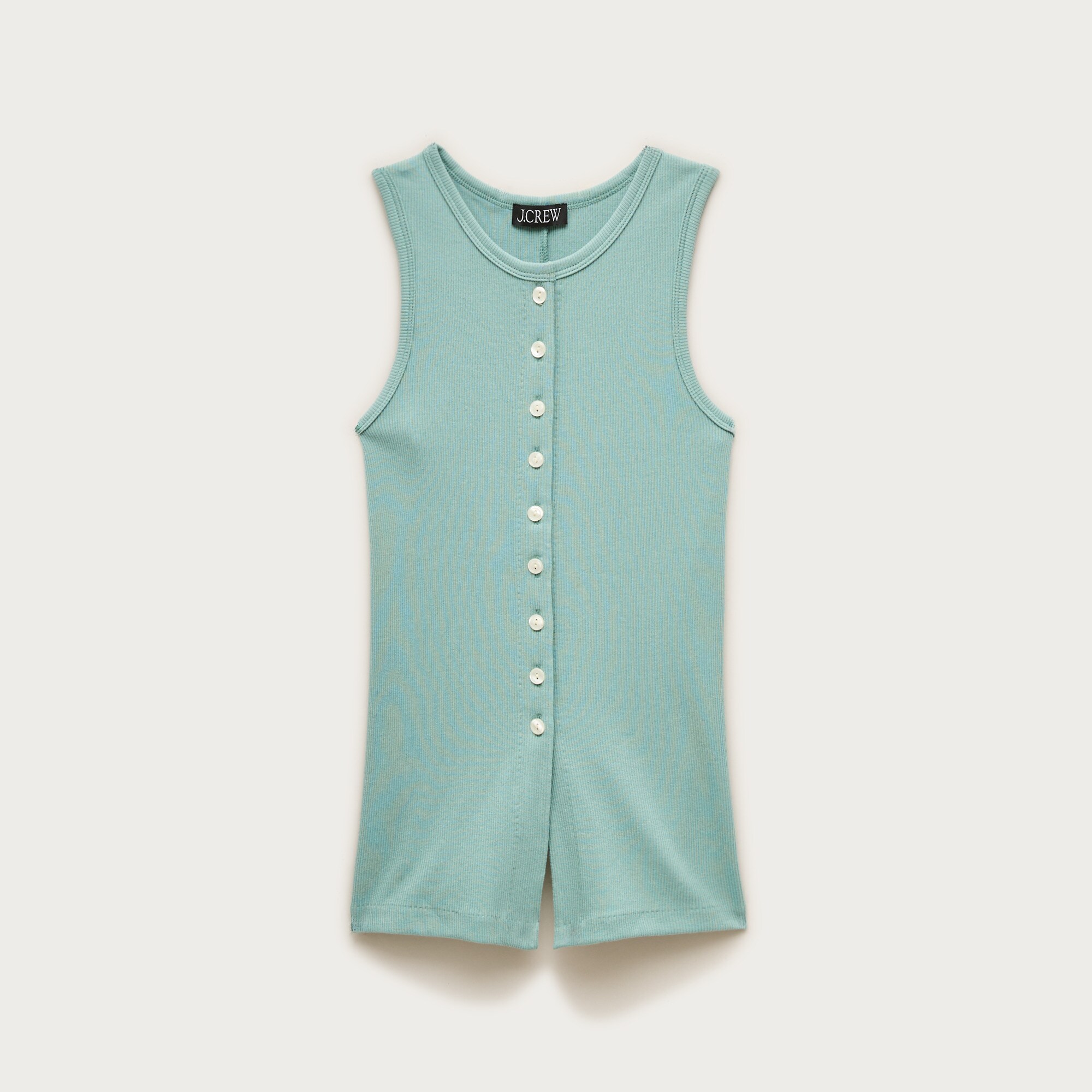 Perfect rib button-up shell top