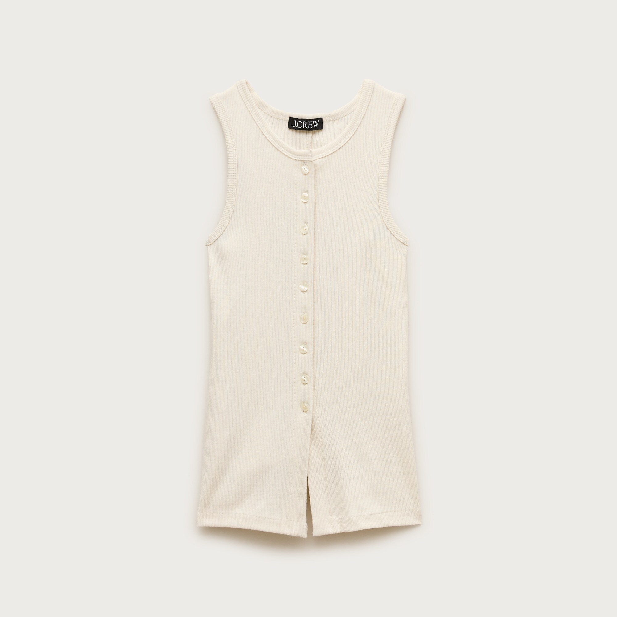 Perfect rib button-up shell top