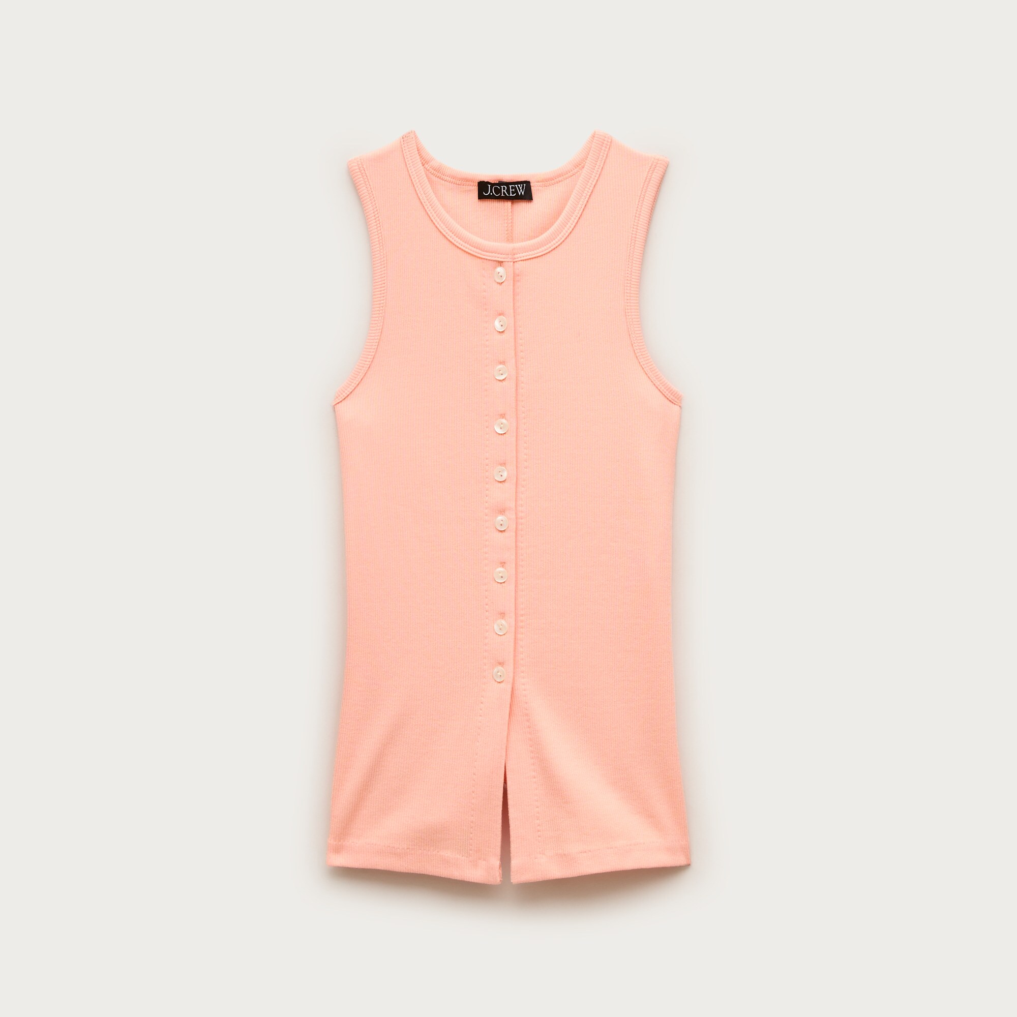 Perfect rib button-up shell top