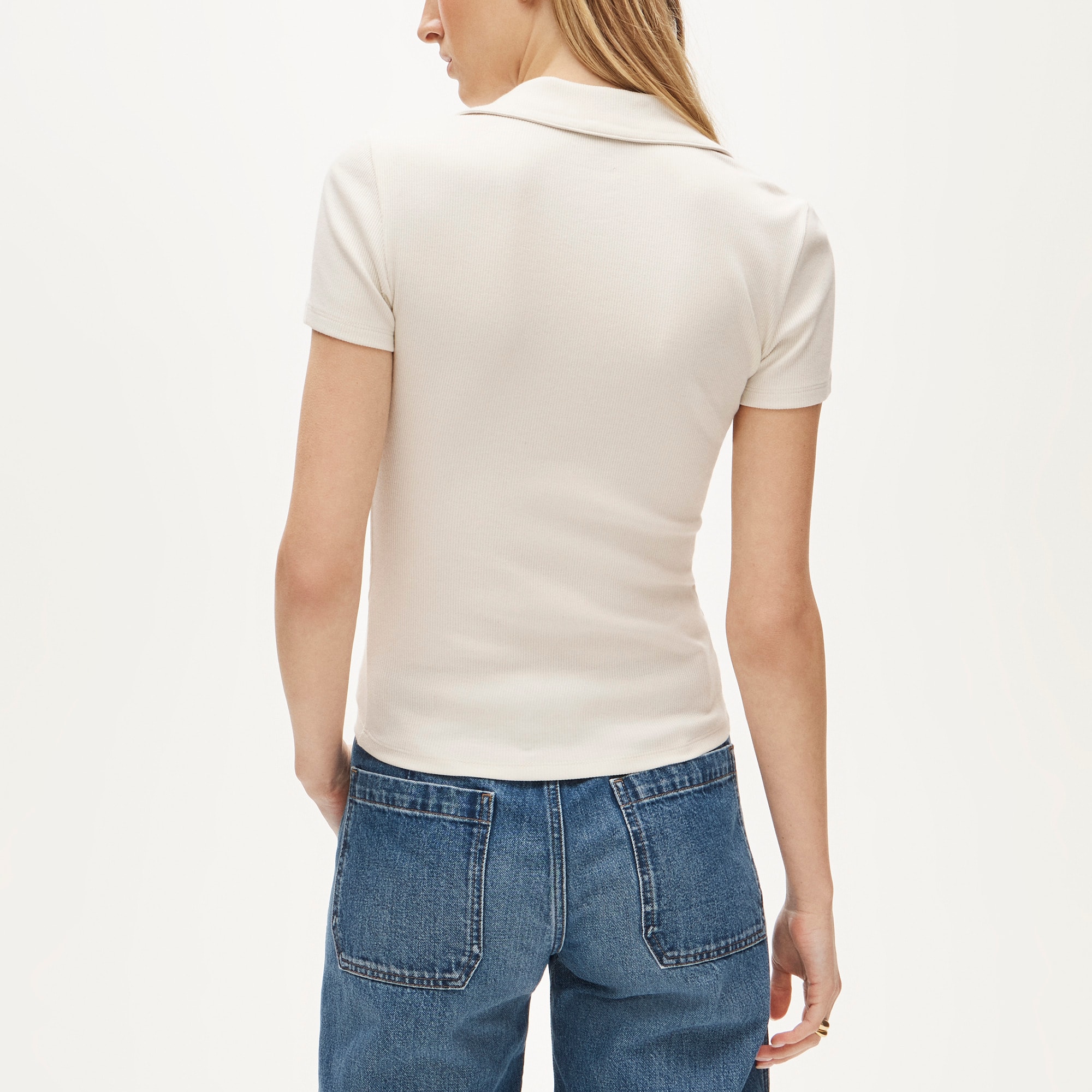 Perfect rib johnny-collar top