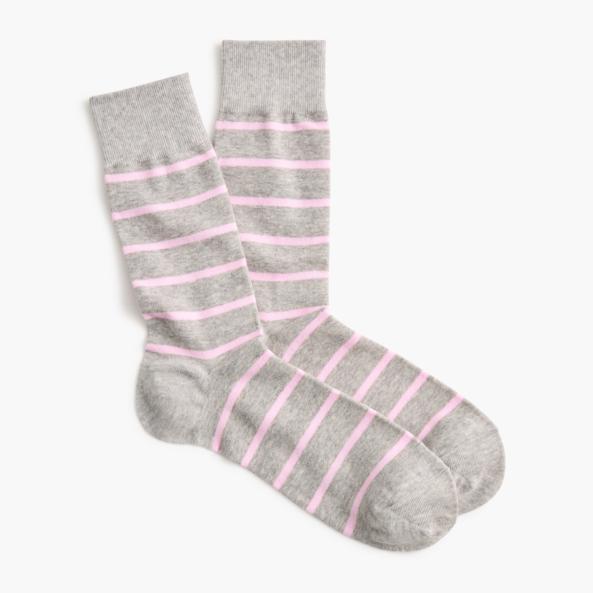 pink and grey&ndash;striped socks for men