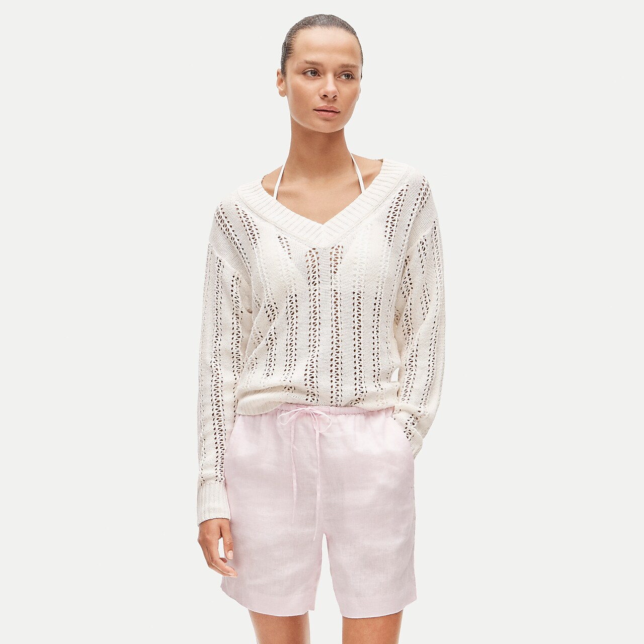 Vintage J.Crew '90s Pleated Linen Short For Women | J.Crew