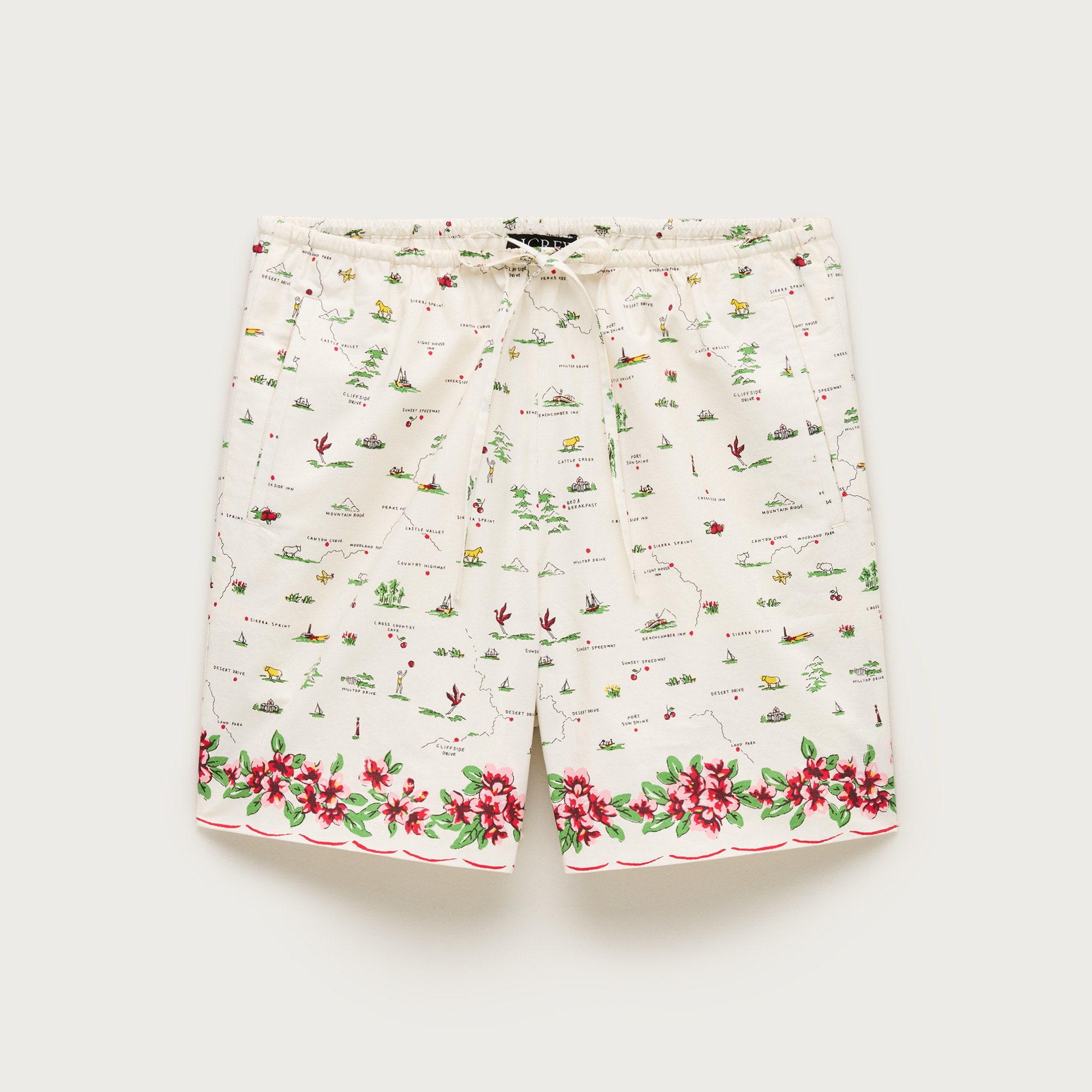 Cosmo short in map-print cotton poplin from J.Crew - $54.50 (31% off)