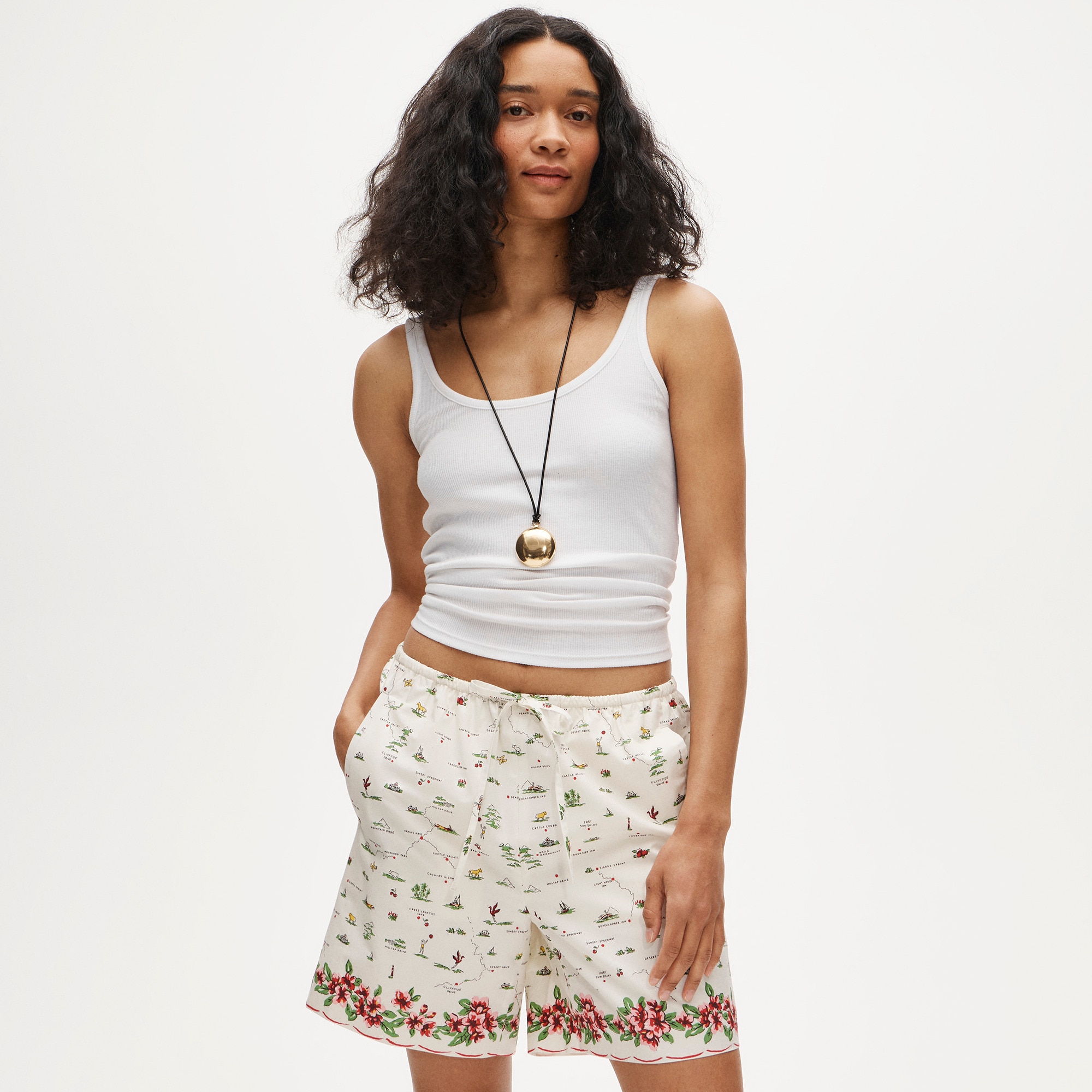 Cosmo short in map-print cotton poplin - image 3