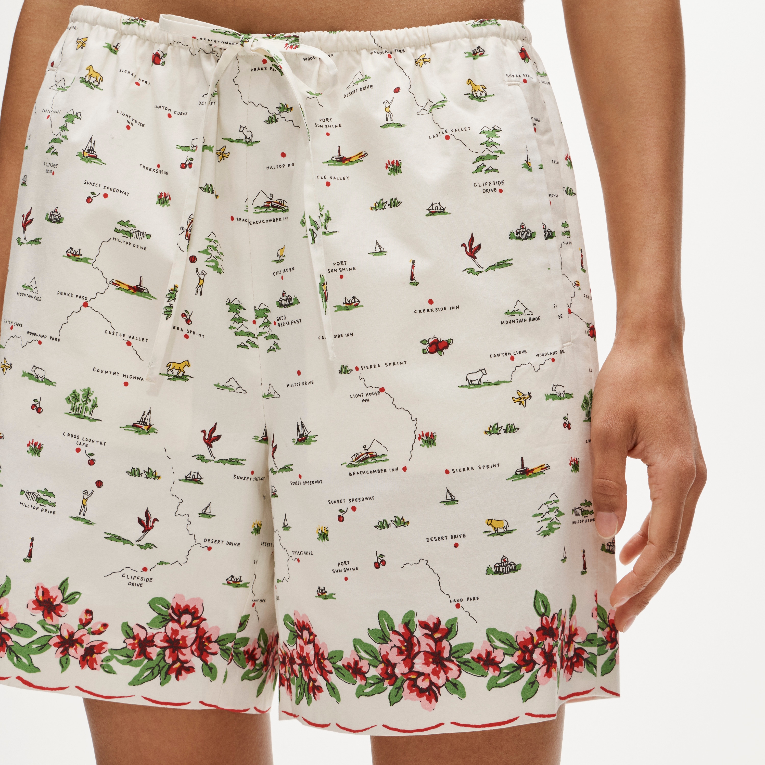 Cosmo short in map-print cotton poplin - image 4