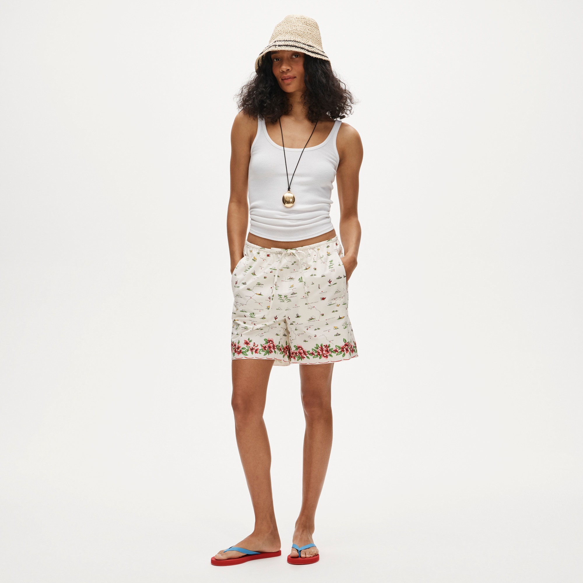 Cosmo short in map-print cotton poplin - image 2