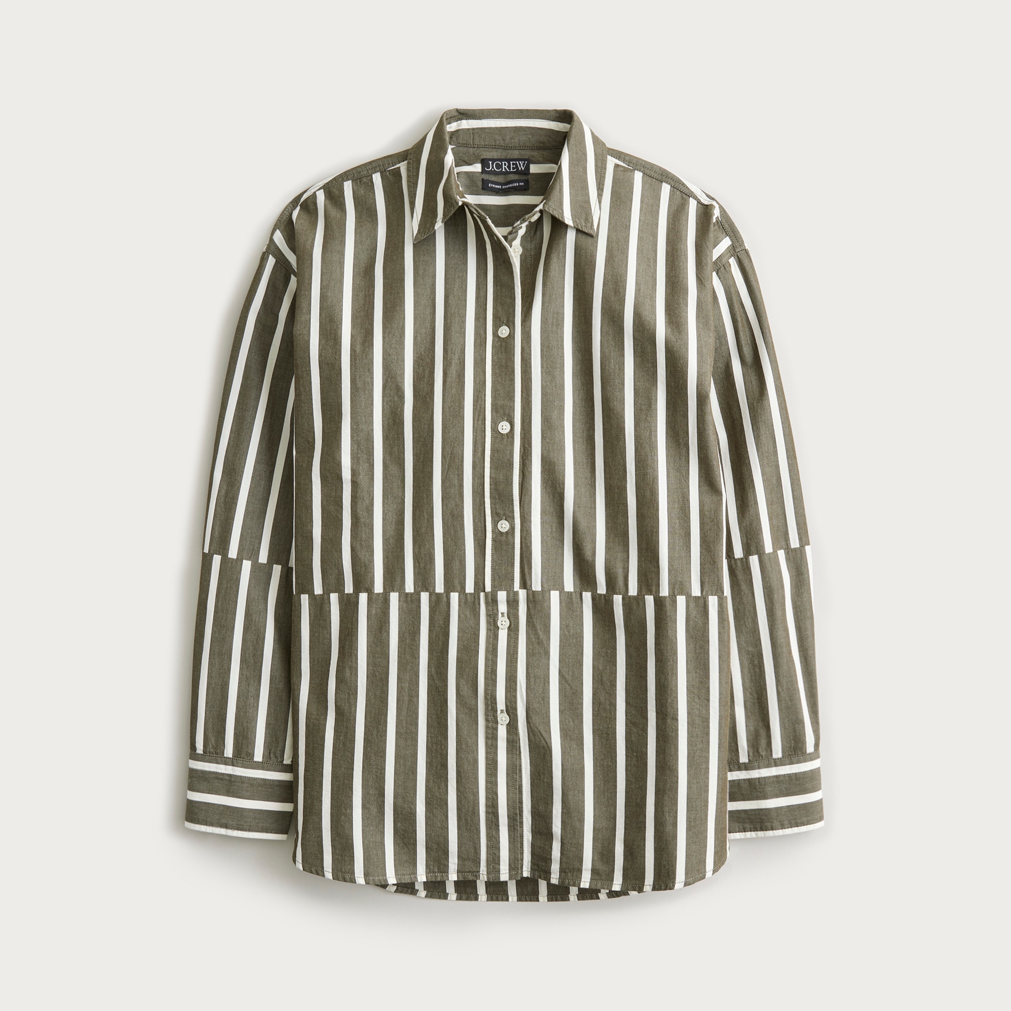  Petite &Eacute;tienne oversized shirt in offset-stripe lightweight oxford