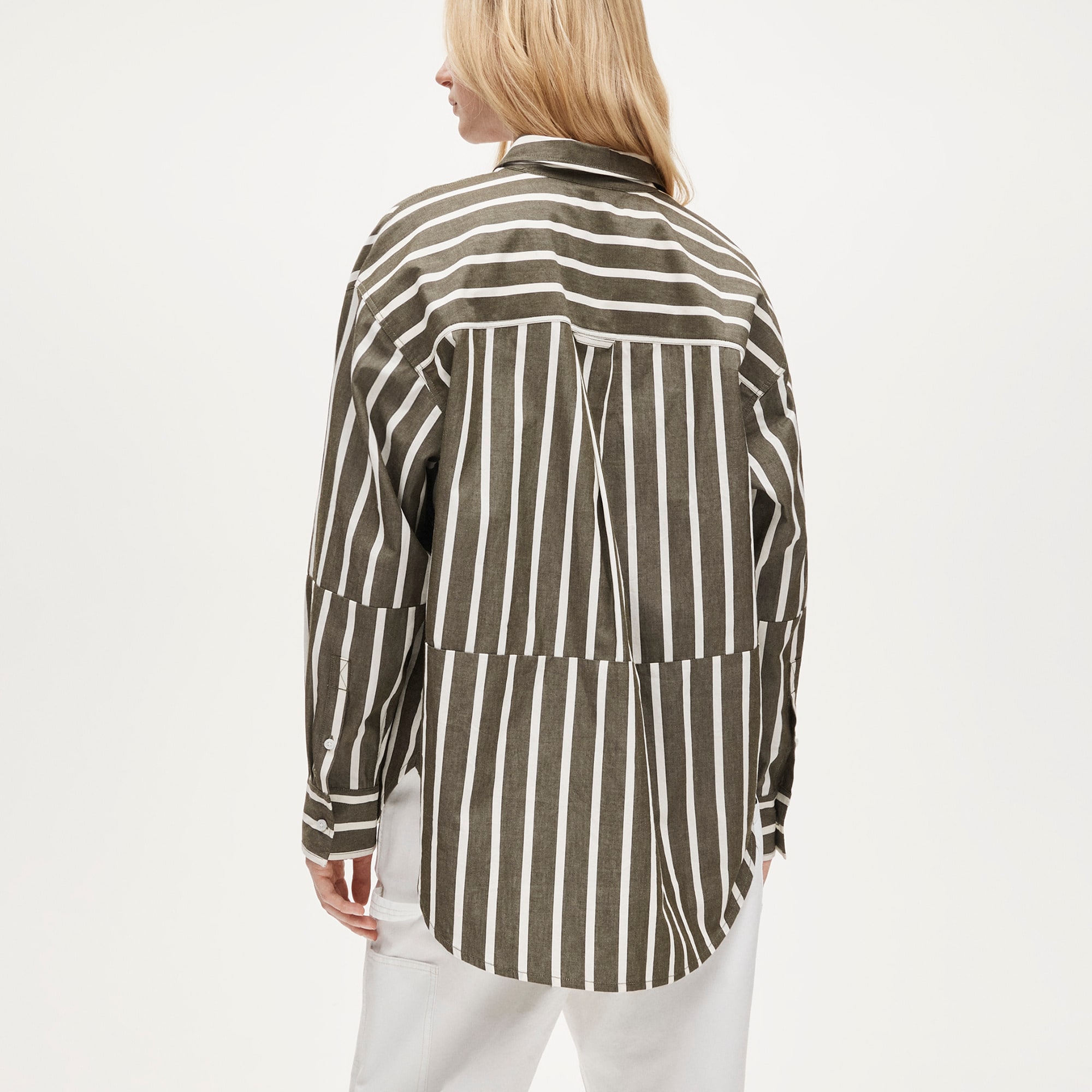 &Eacute;tienne oversized shirt in offset-stripe cotton poplin - image 5
