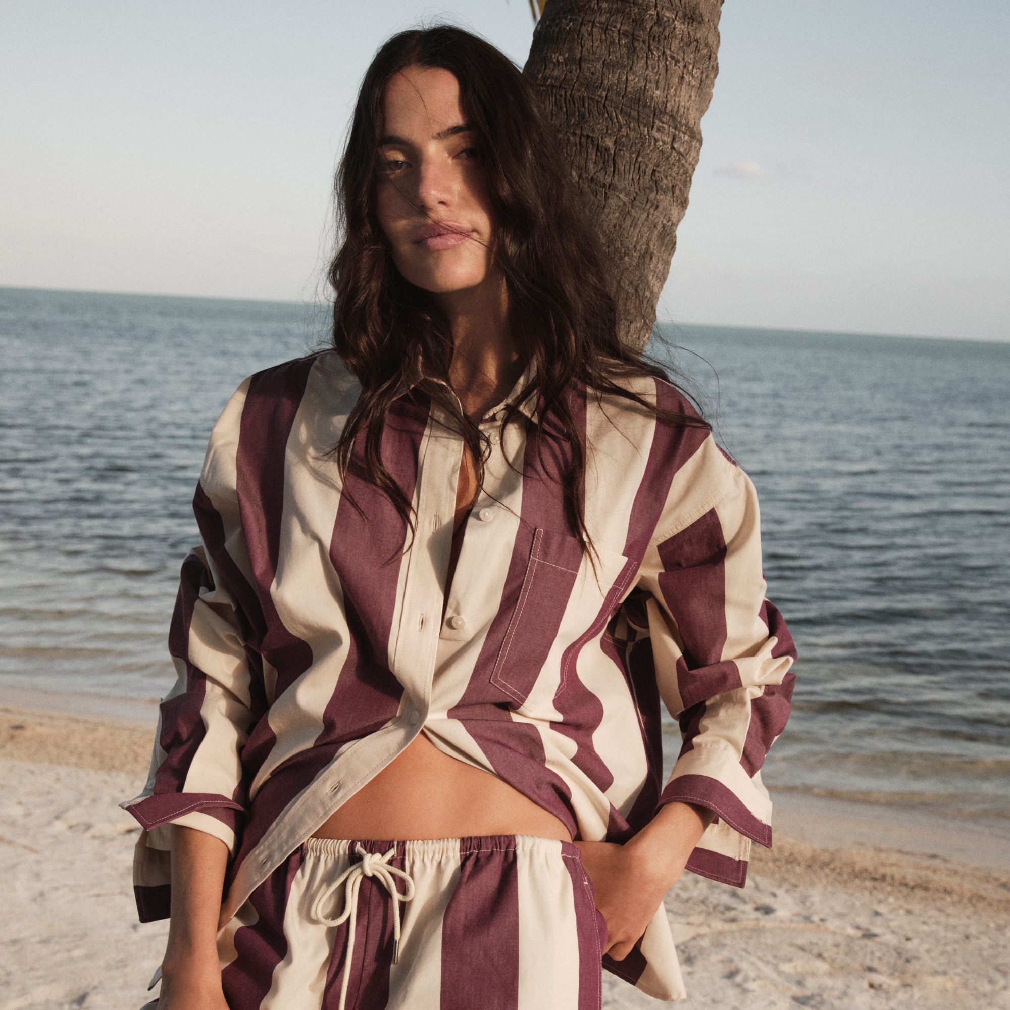 Étienne oversized shirt in striped cotton poplin