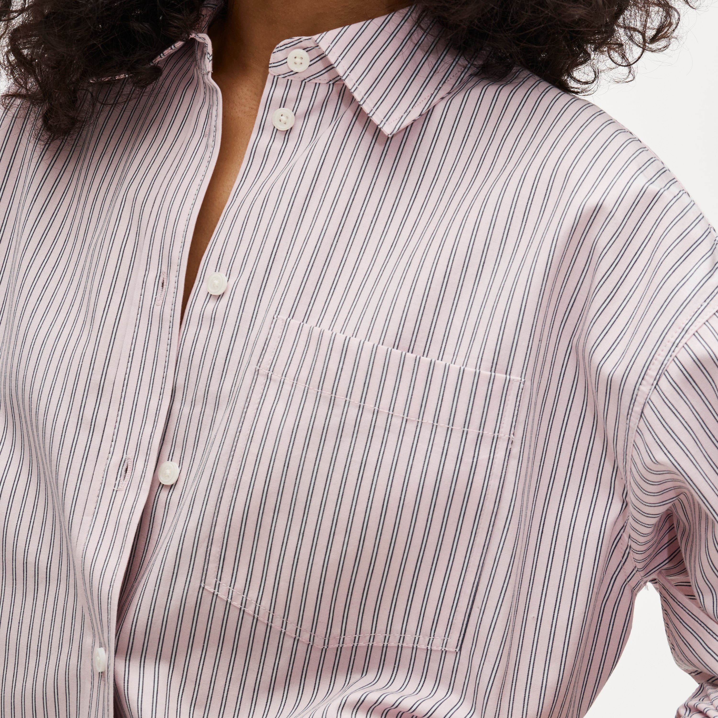 &Eacute;tienne oversized shirt in striped cotton poplin - image 4