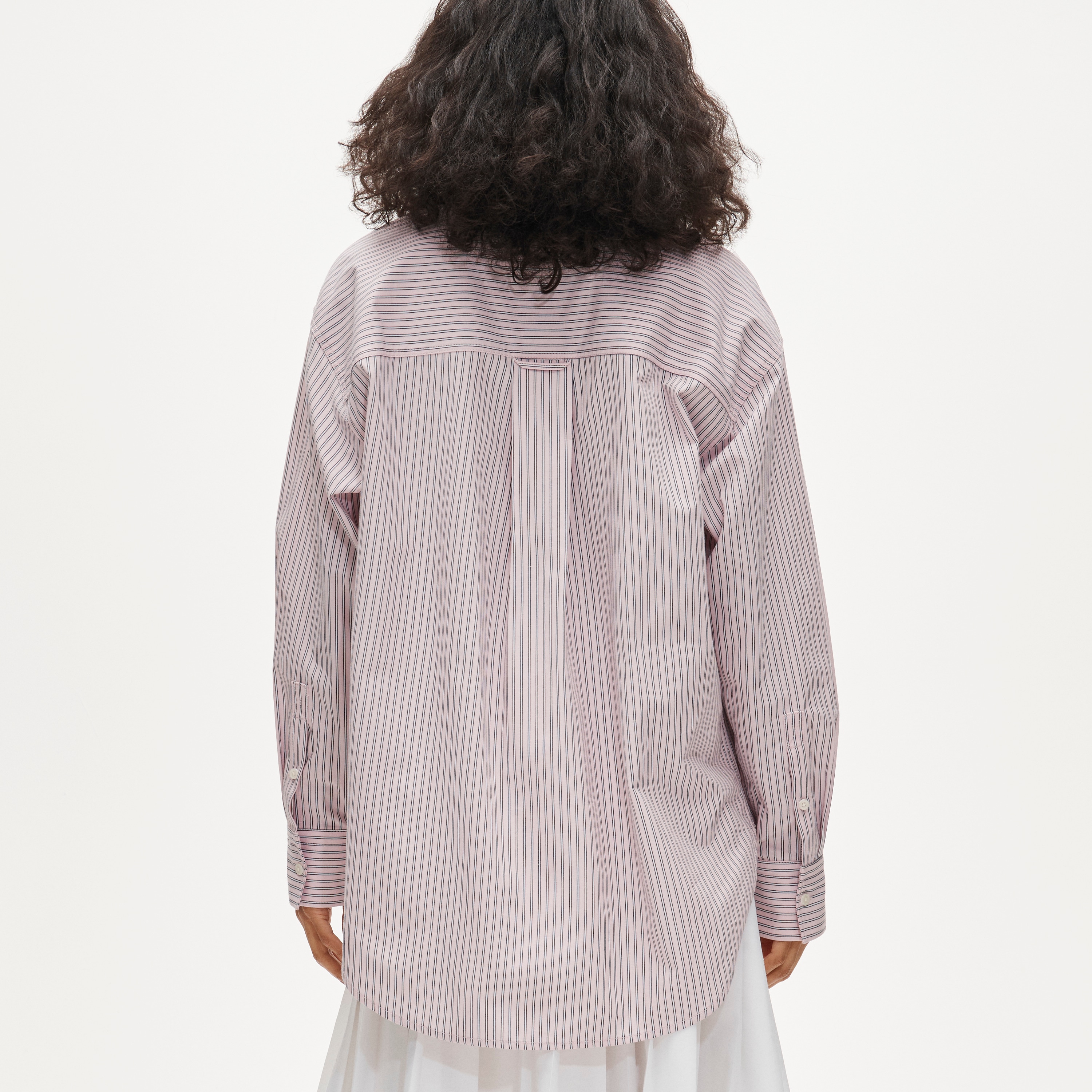 &Eacute;tienne oversized shirt in striped cotton poplin - image 5