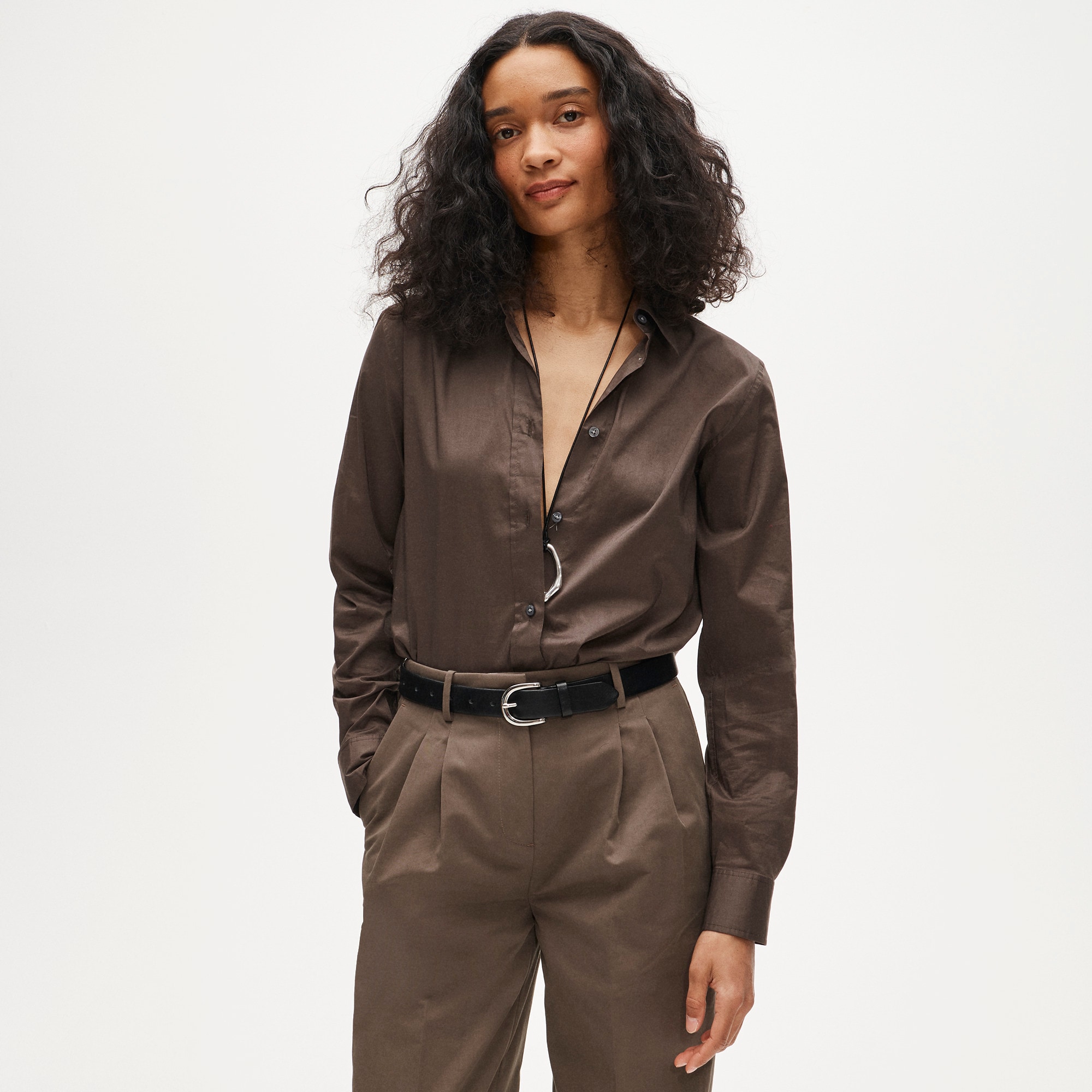 Jules classic-fit shirt in sateen