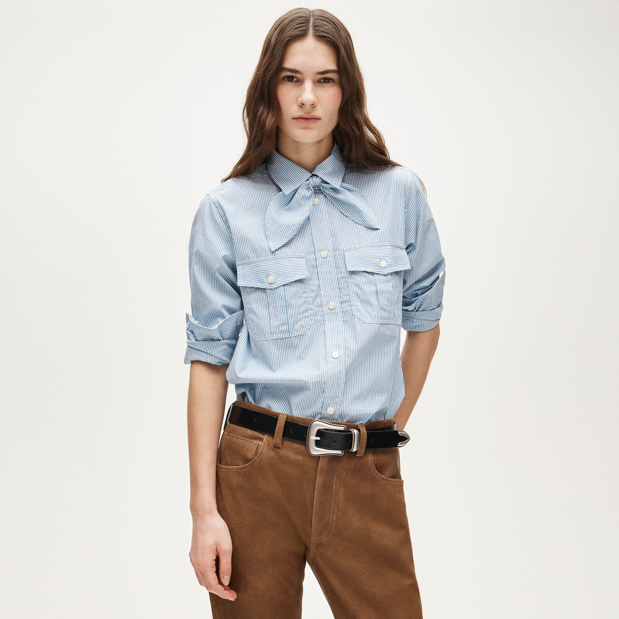 Jules classic-fit tie-neck shirt - image 2