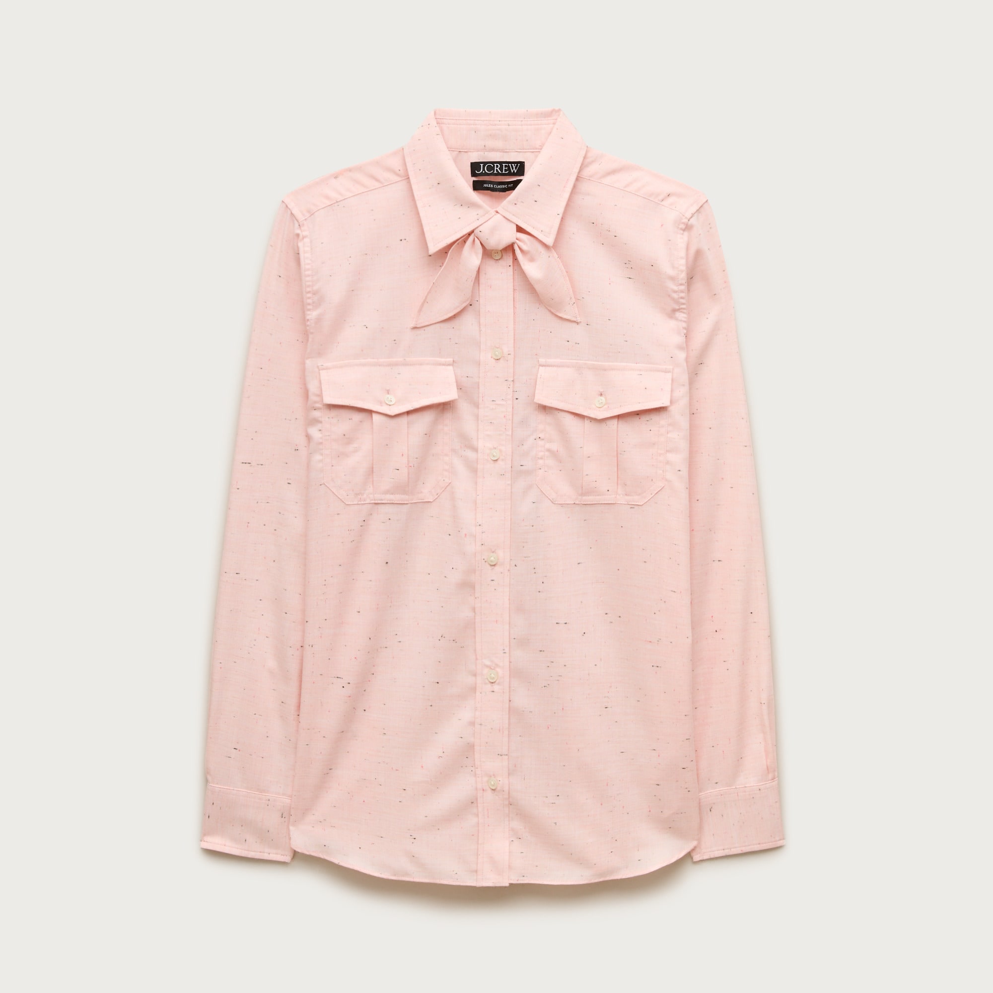 Jules classic-fit tie-neck shirt in speckles