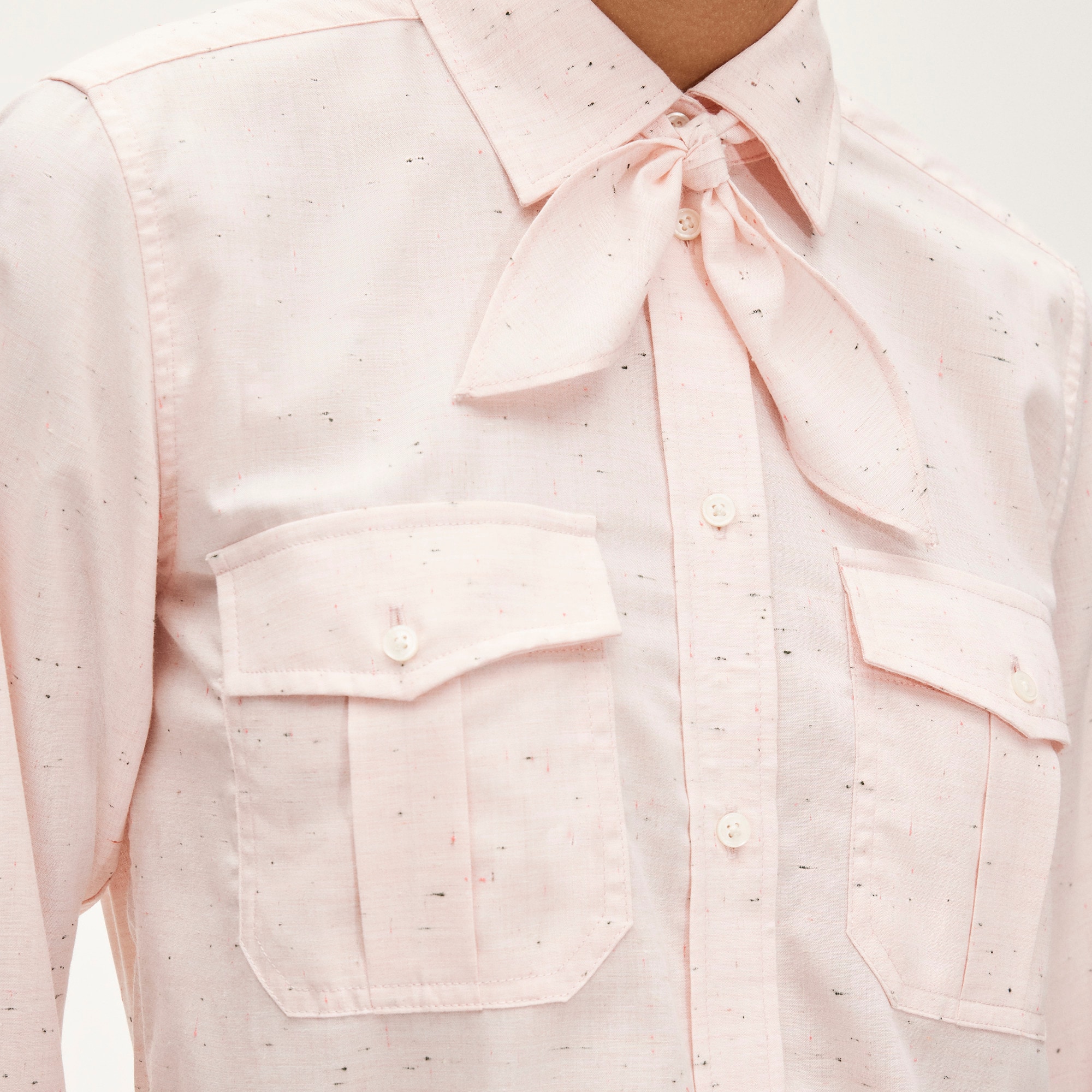 Jules Classic-fit Tie-neck Shirt In Speckles For Women | J.Crew