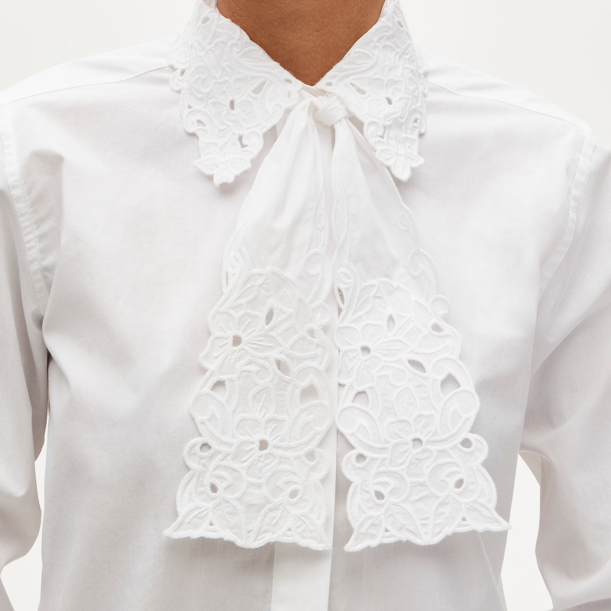 Jules classic-fit eyelet tie-neck shirt