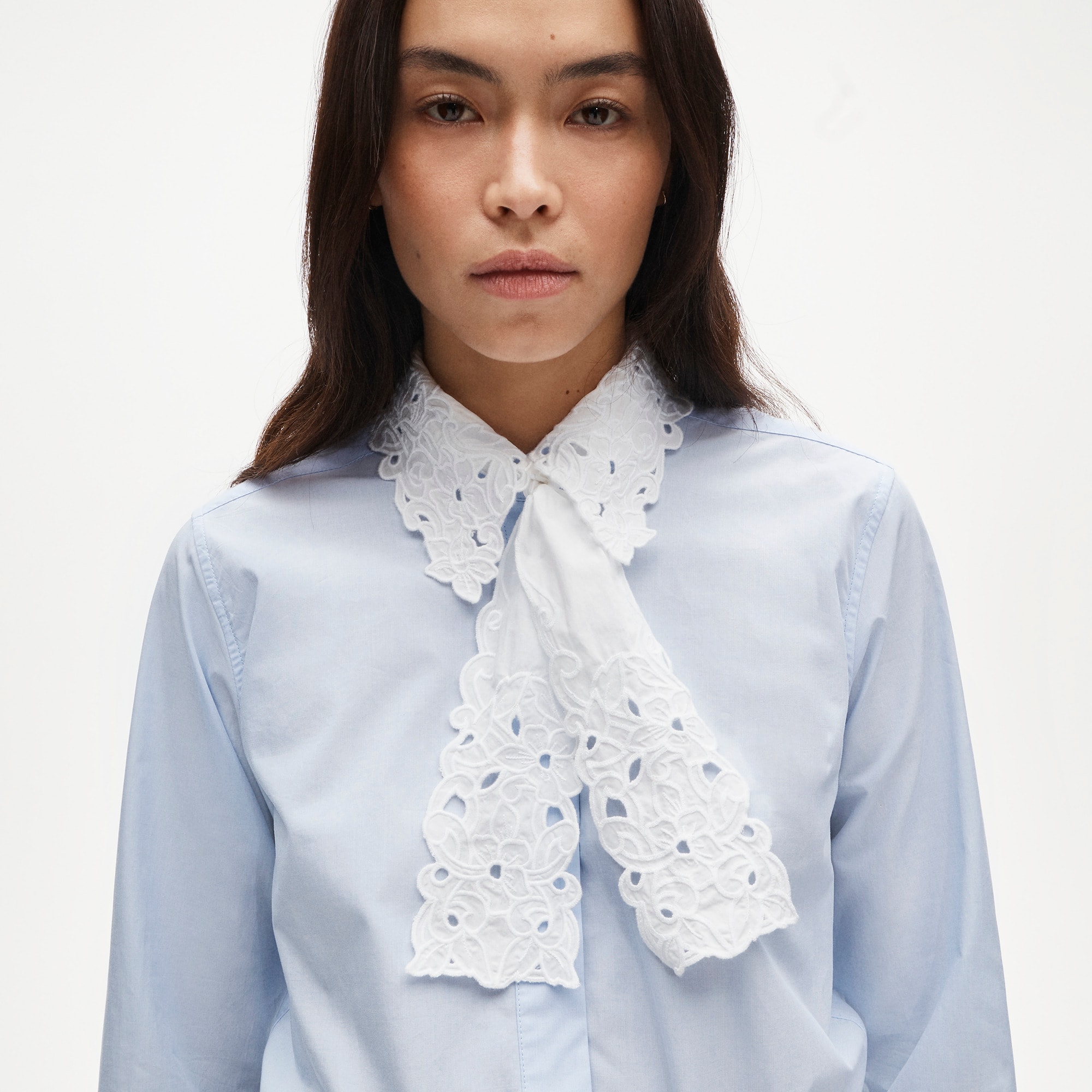 Jules classic-fit eyelet tie-neck shirt