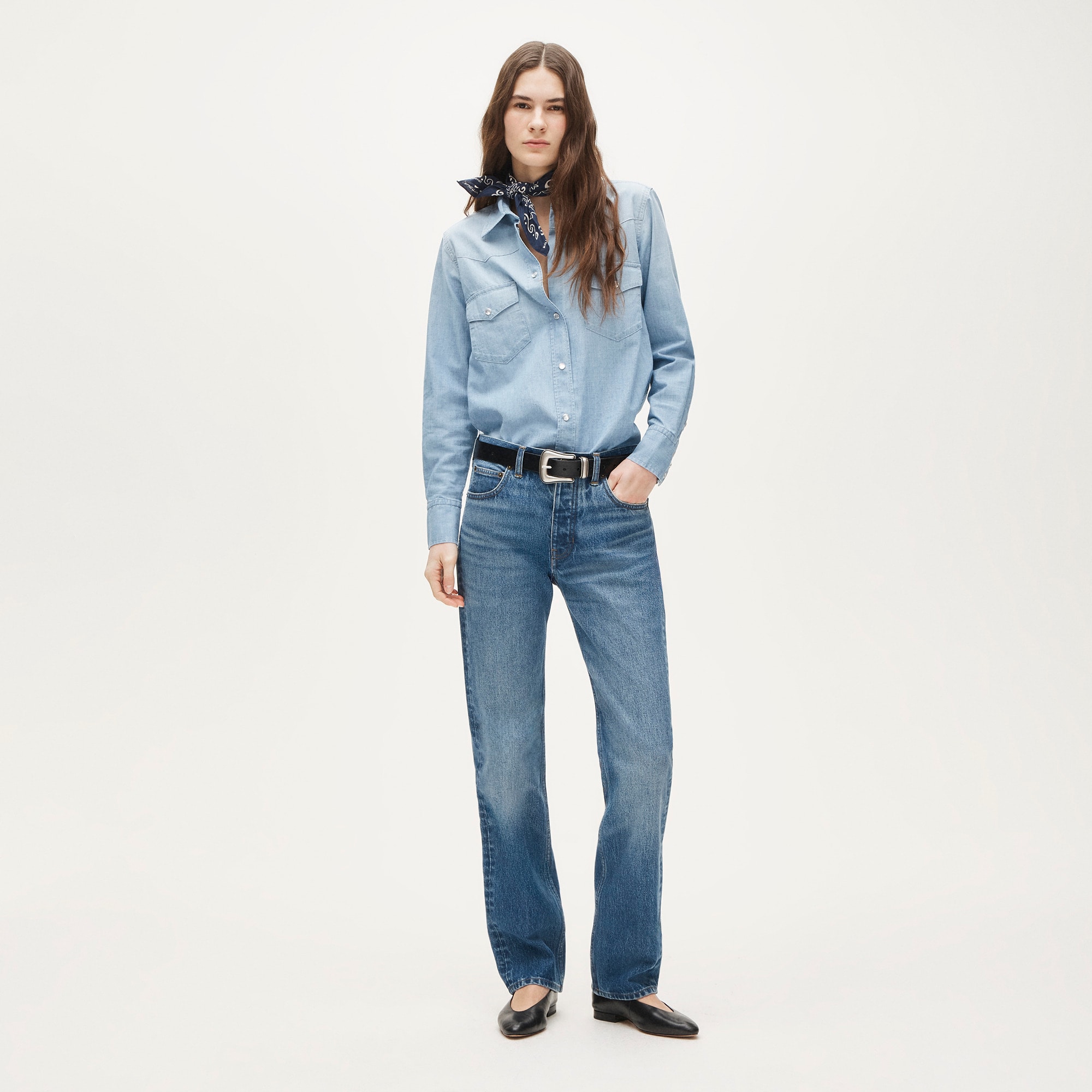 Jules western shirt in lightweight denim