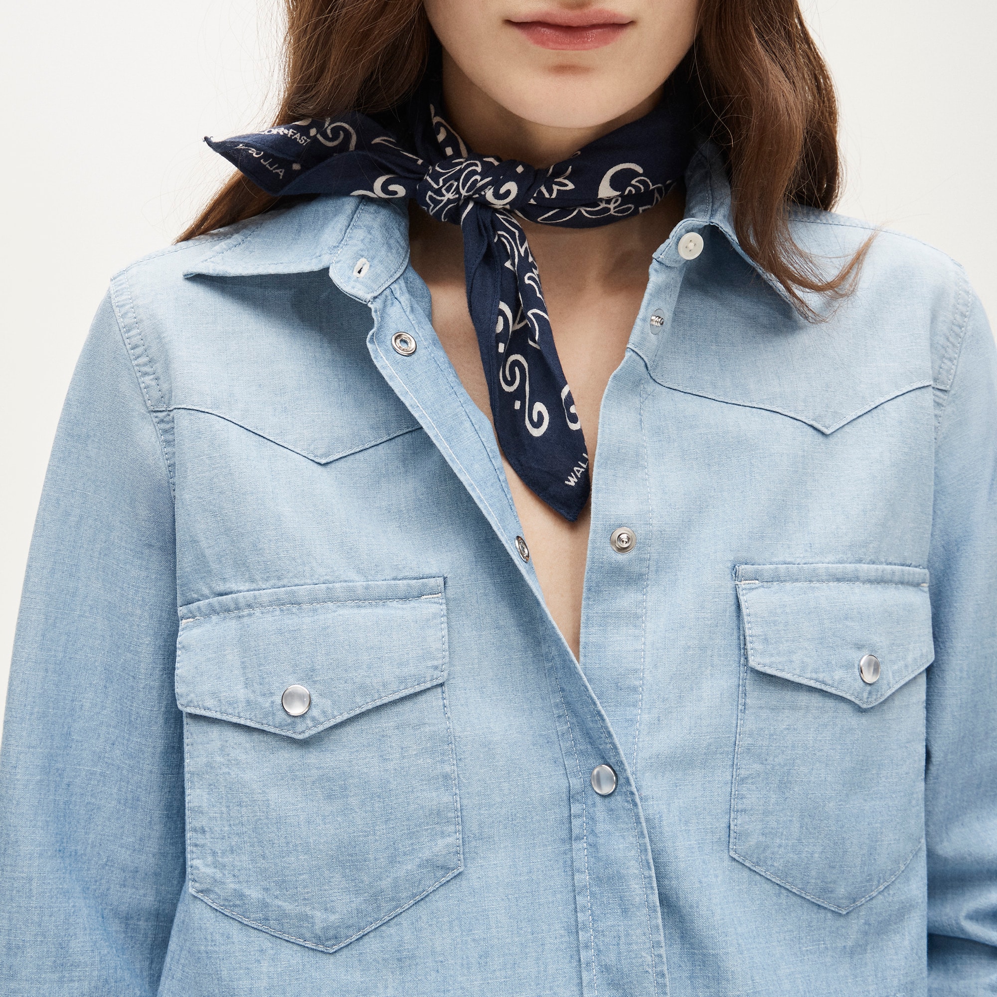 Jules western shirt in lightweight denim