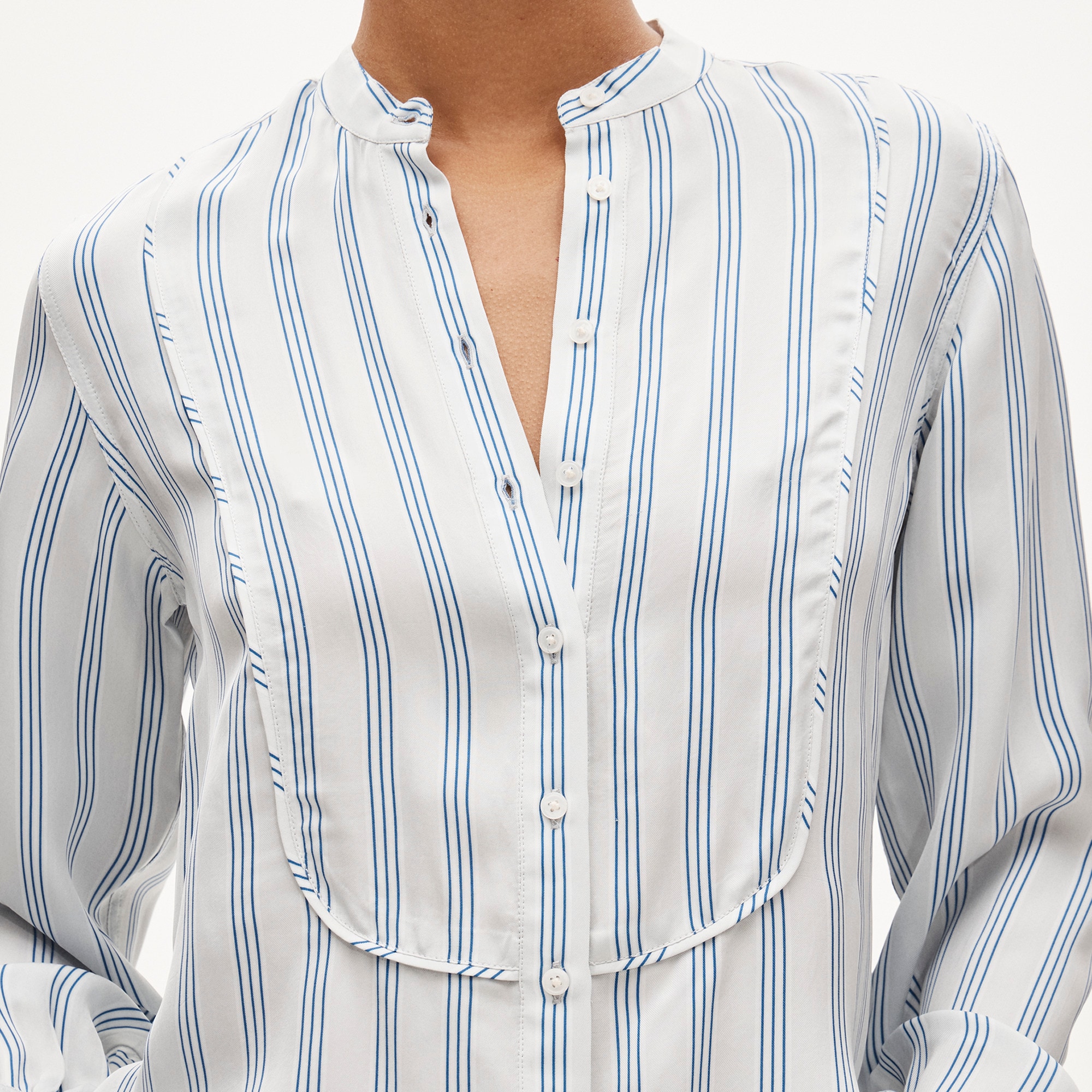 Tuxedo-bib button-up shirt in - image 4
