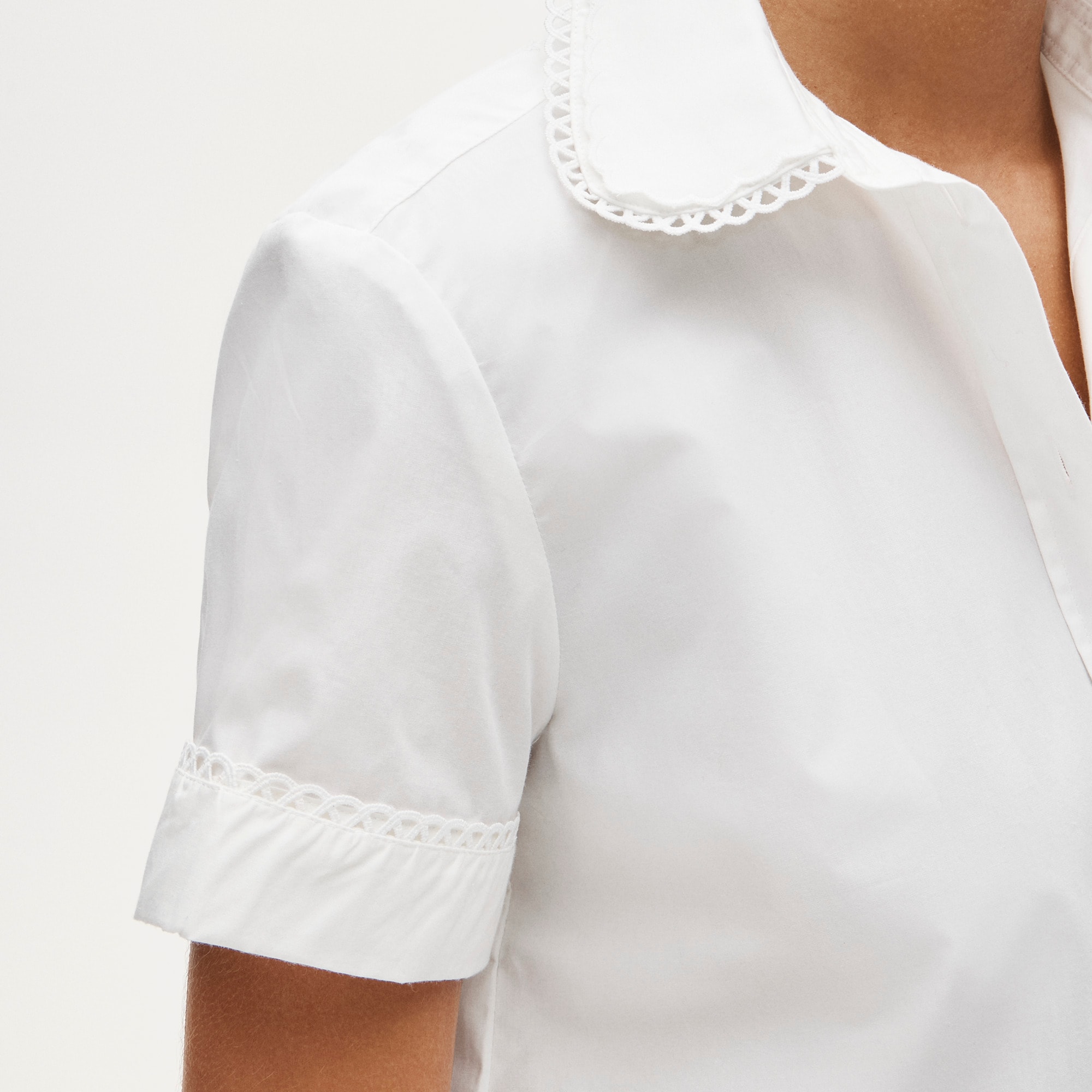 Gamine scallop-trim button-down shirt - image 4