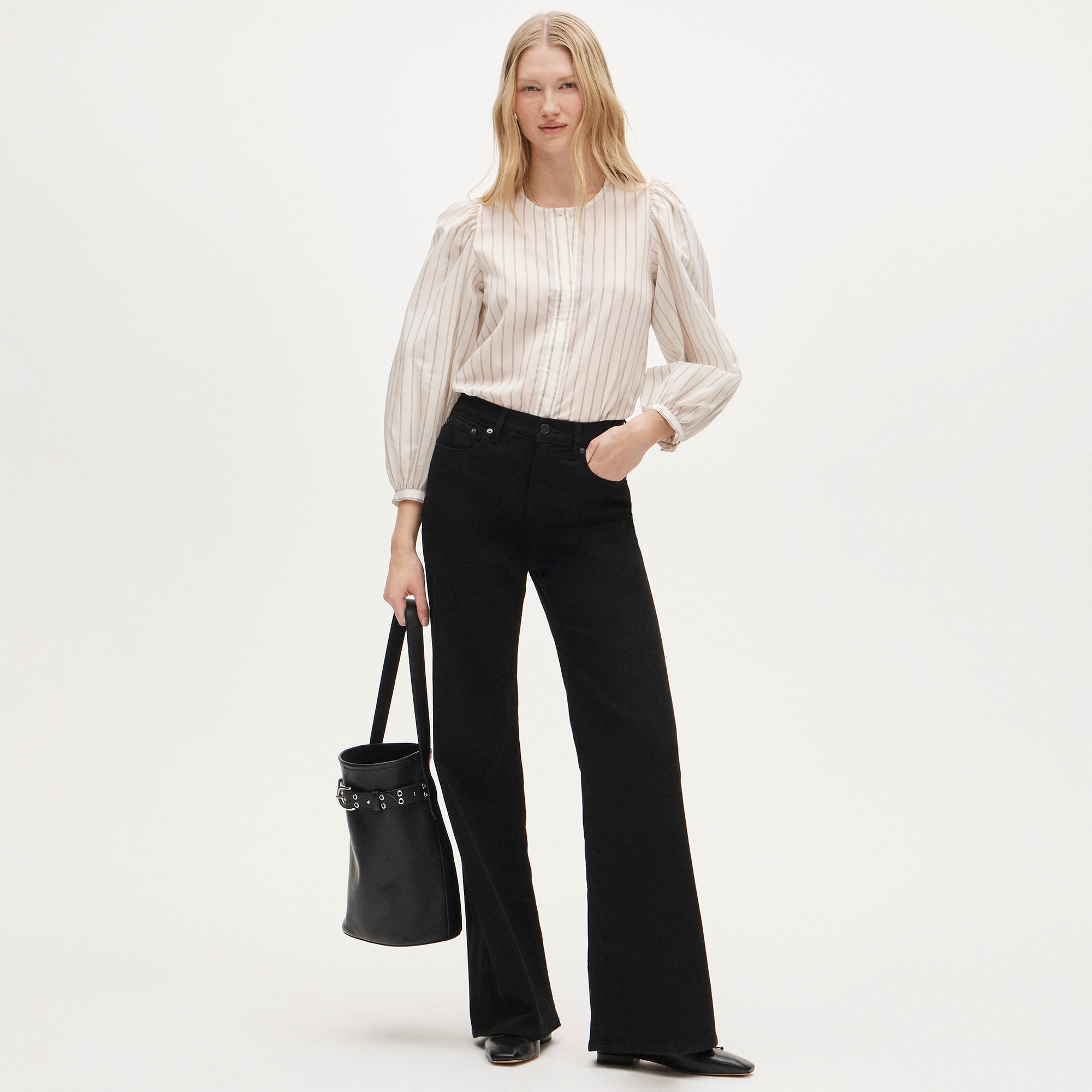 Button-up top in stripe