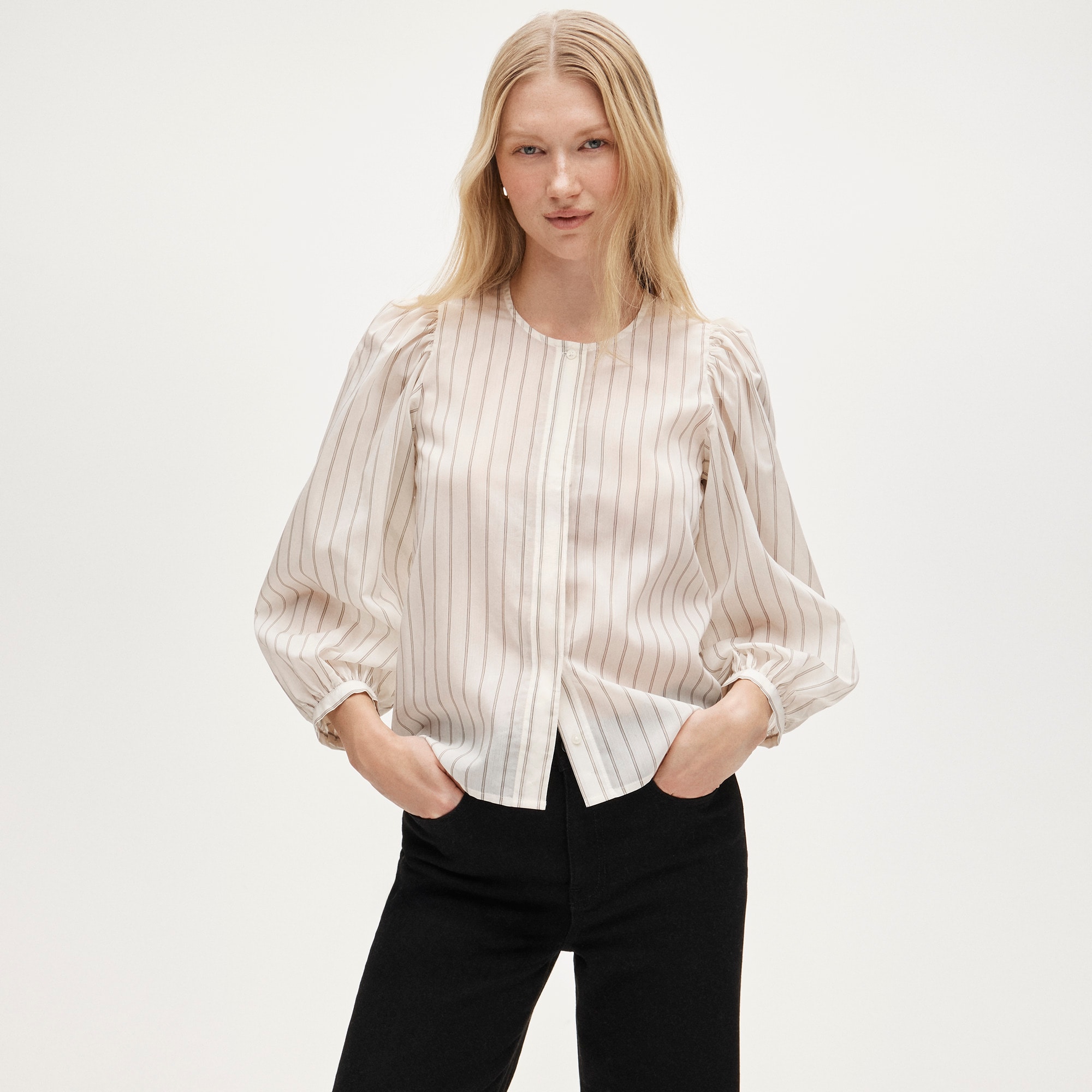 Button-up top in stripe