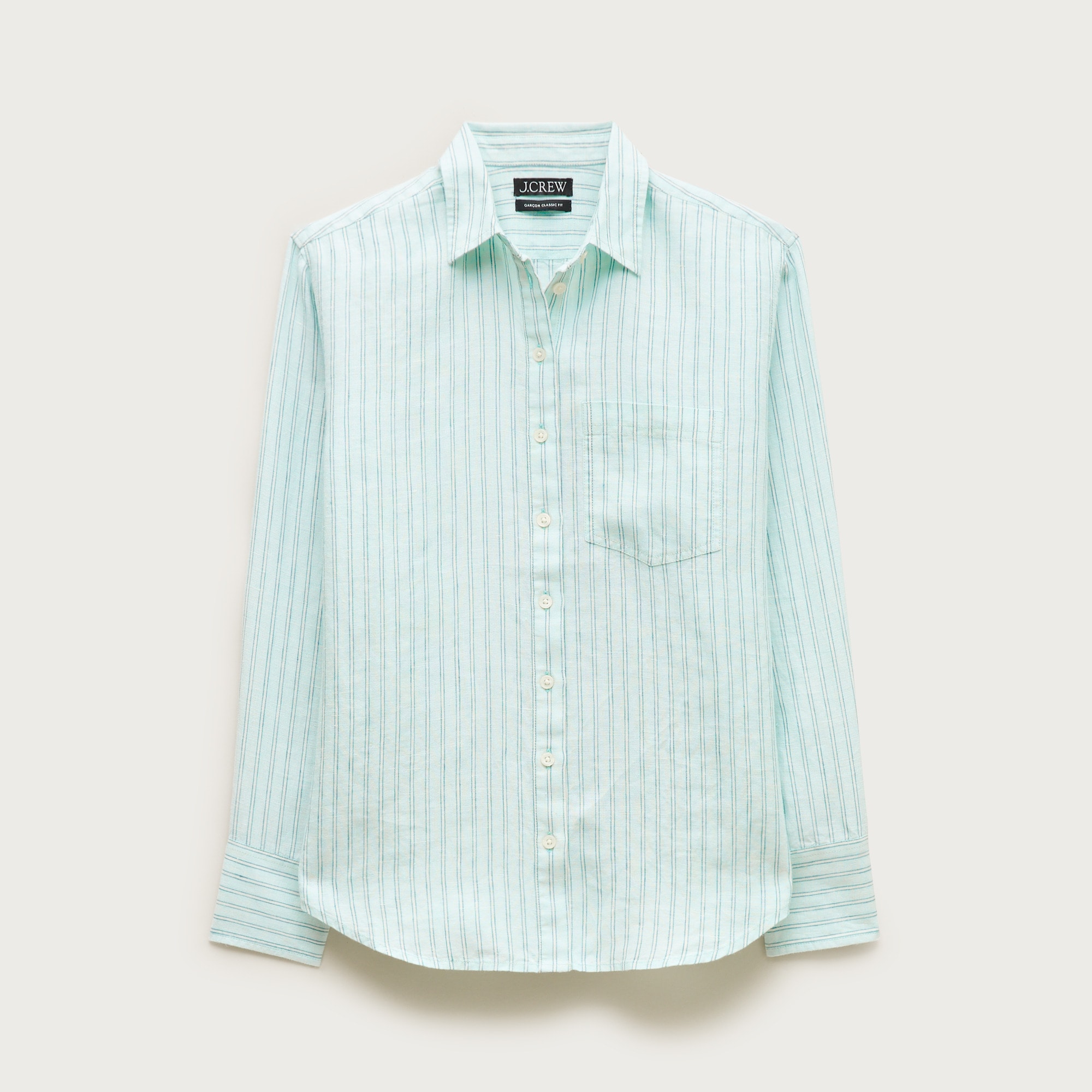 Garçon classic button-up shirt in striped linen
