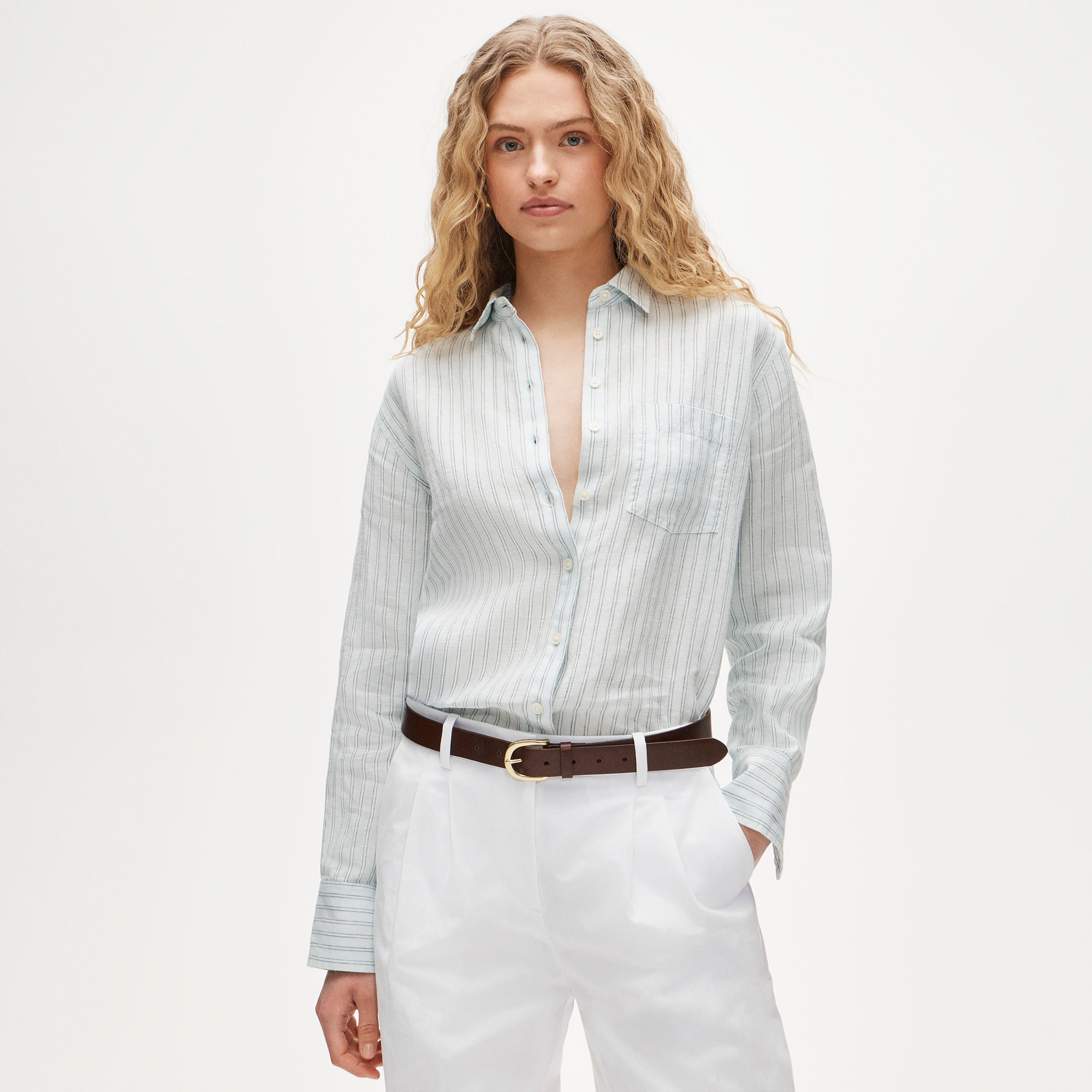 Gar&ccedil;on classic shirt in striped linen - image 2