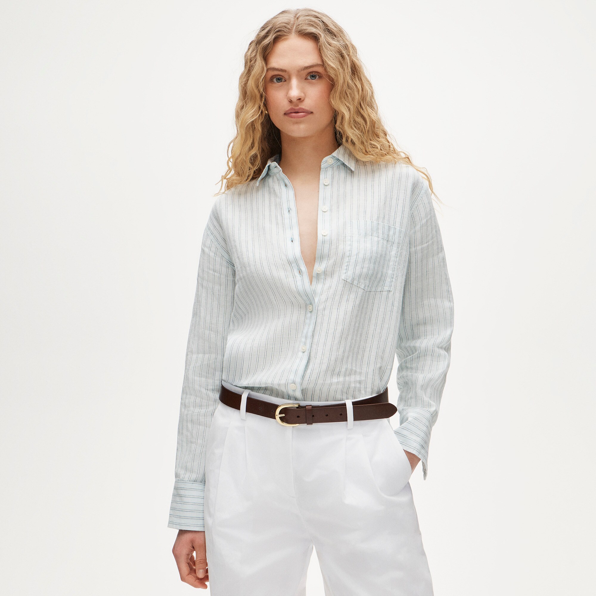 Garçon classic shirt in striped linen