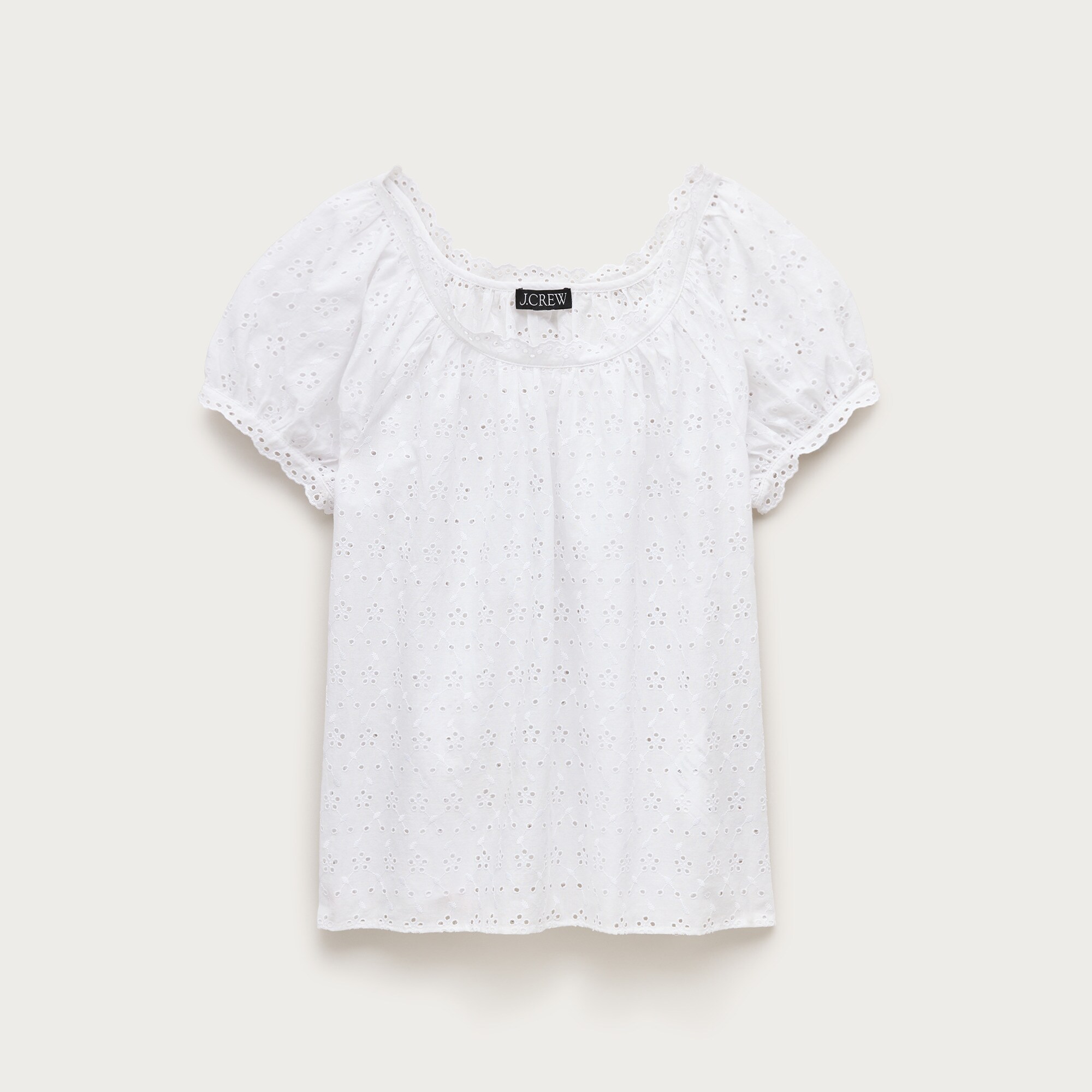 Scallop-trim eyelet top