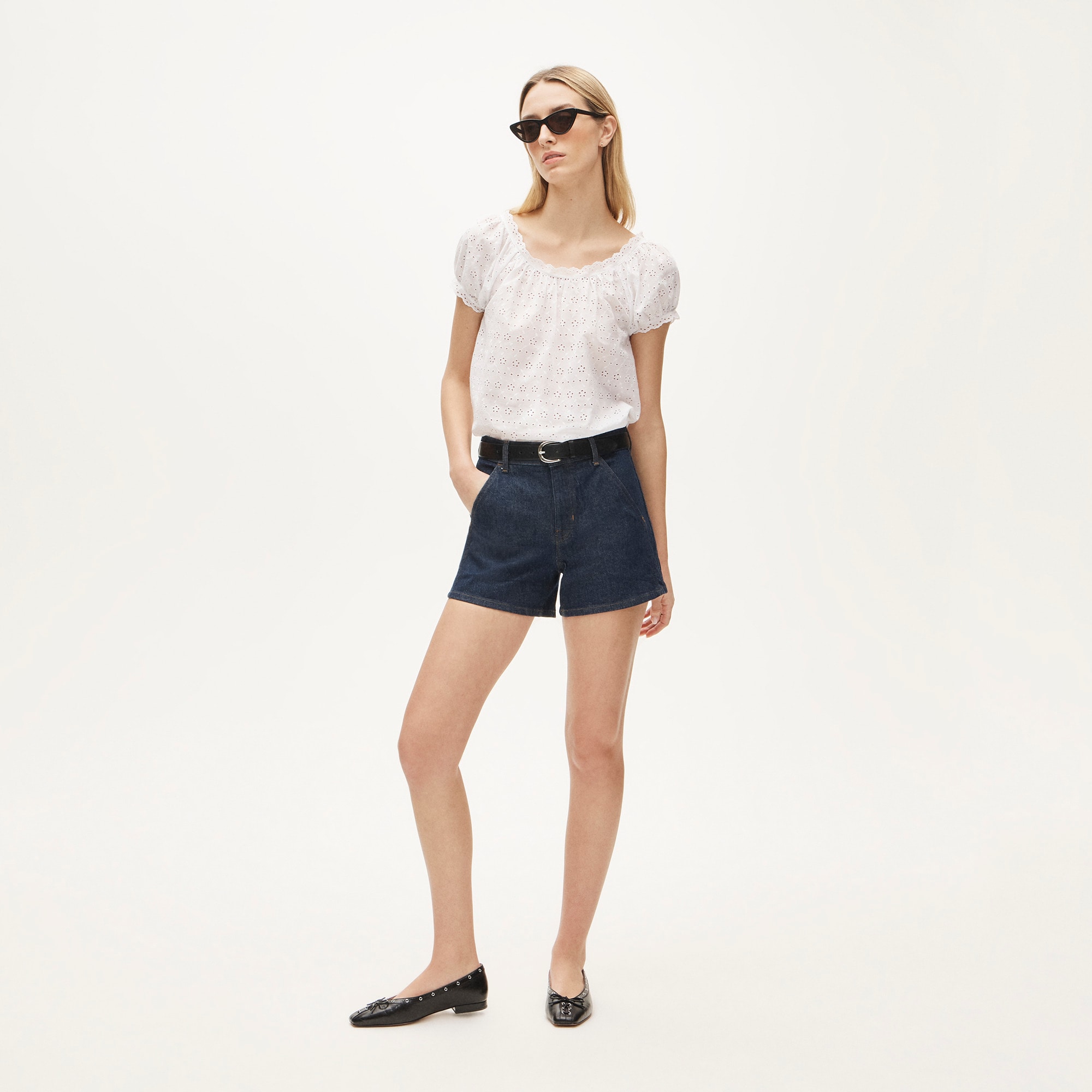 Scallop-trim eyelet top - image 3