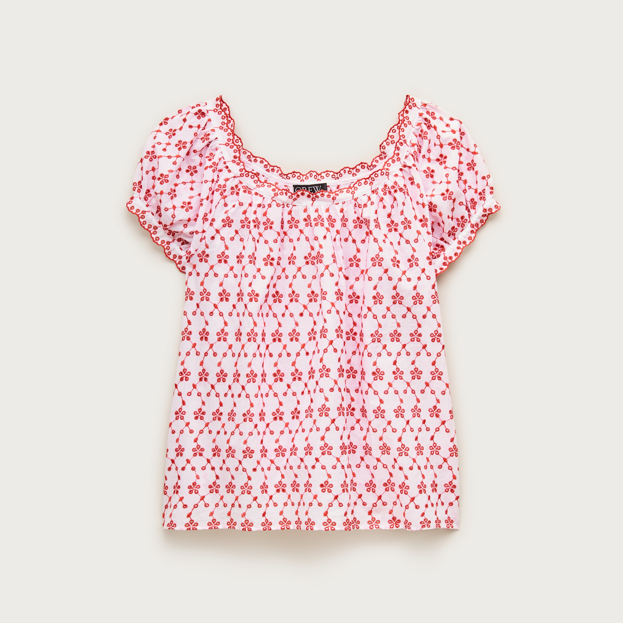 Scallop-trim Eyelet Top For Women | J.Crew