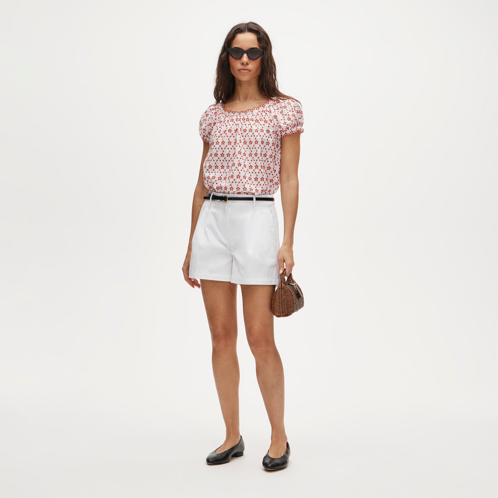 Scallop-trim Eyelet Top For Women | J.Crew