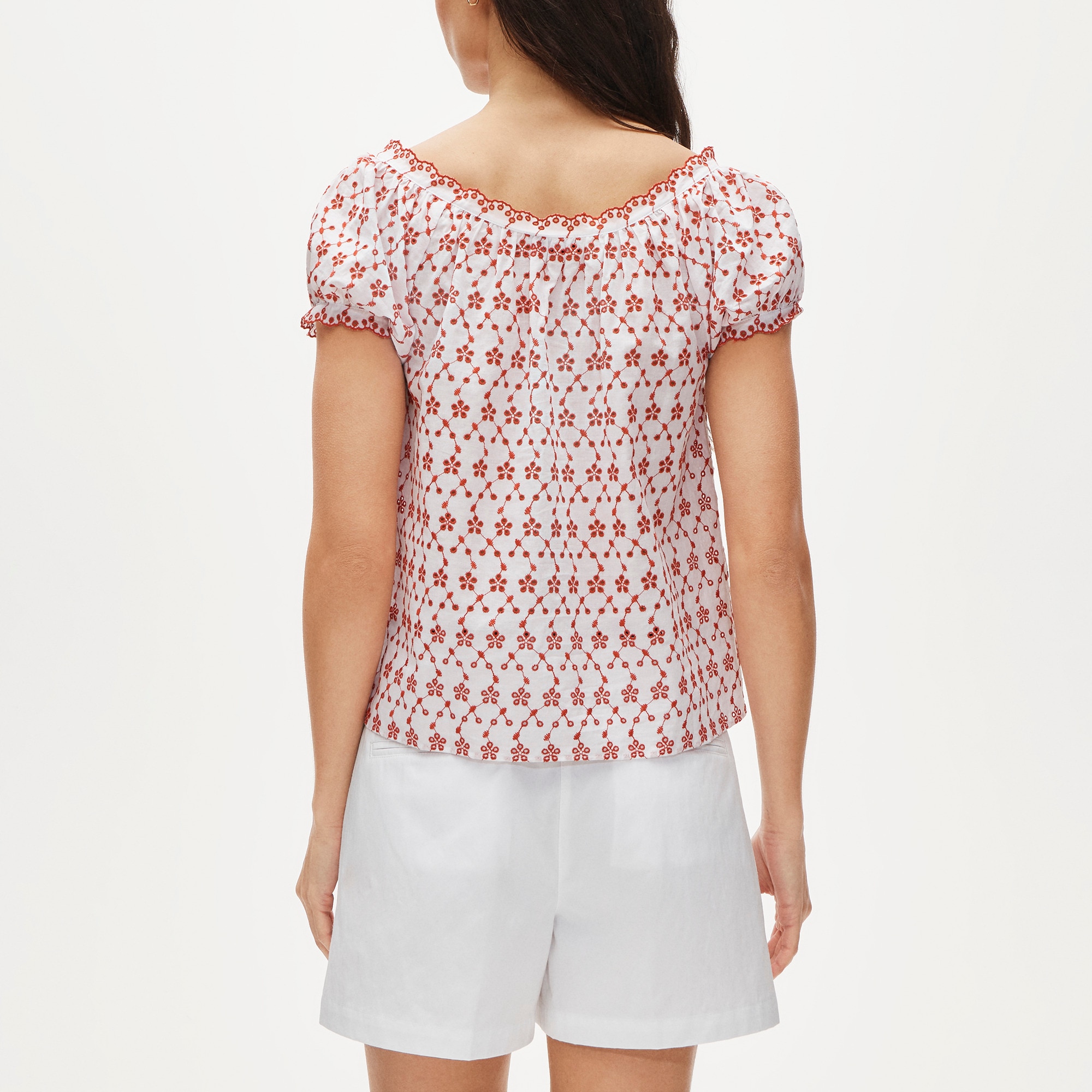 Scallop-trim Eyelet Top For Women | J.Crew