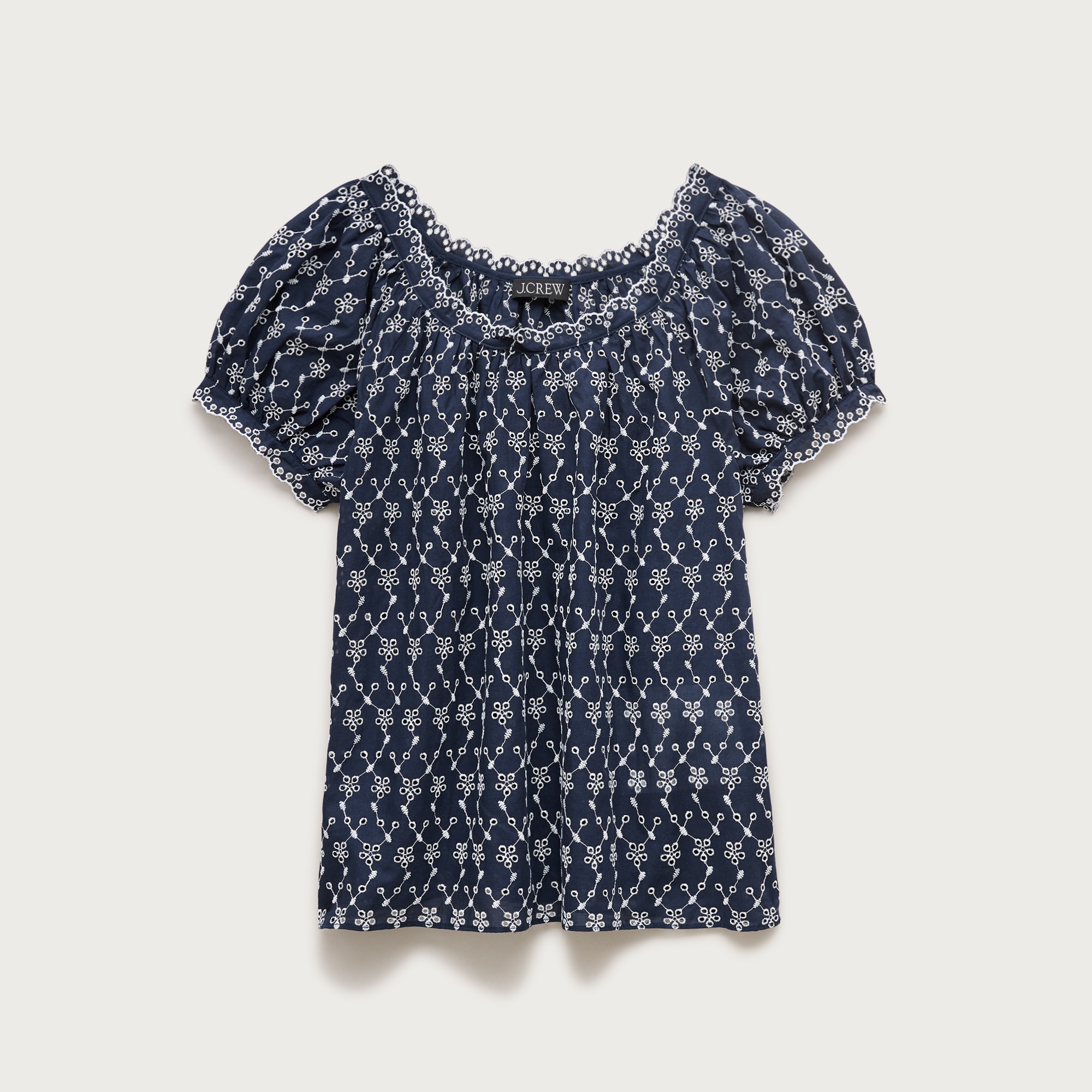 Scallop-trim Eyelet Top For Women | J.Crew
