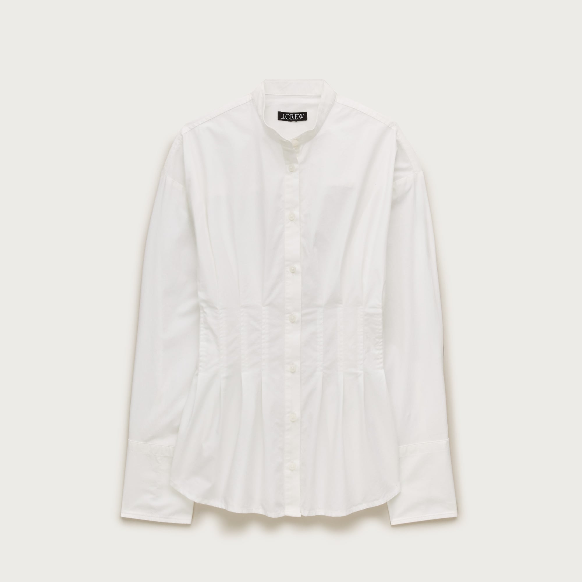 Cinched-waist shirt in cotton poplin
