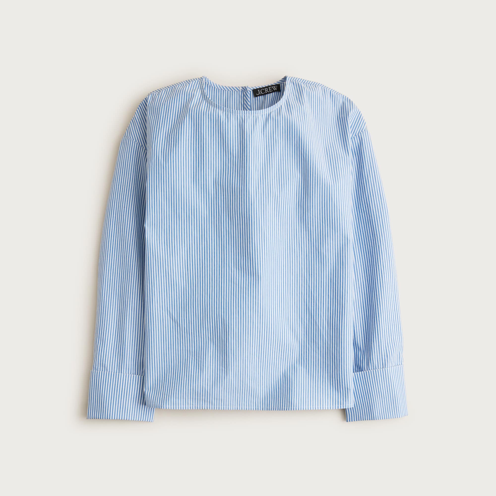 French cuff shirt in striped cotton poplin